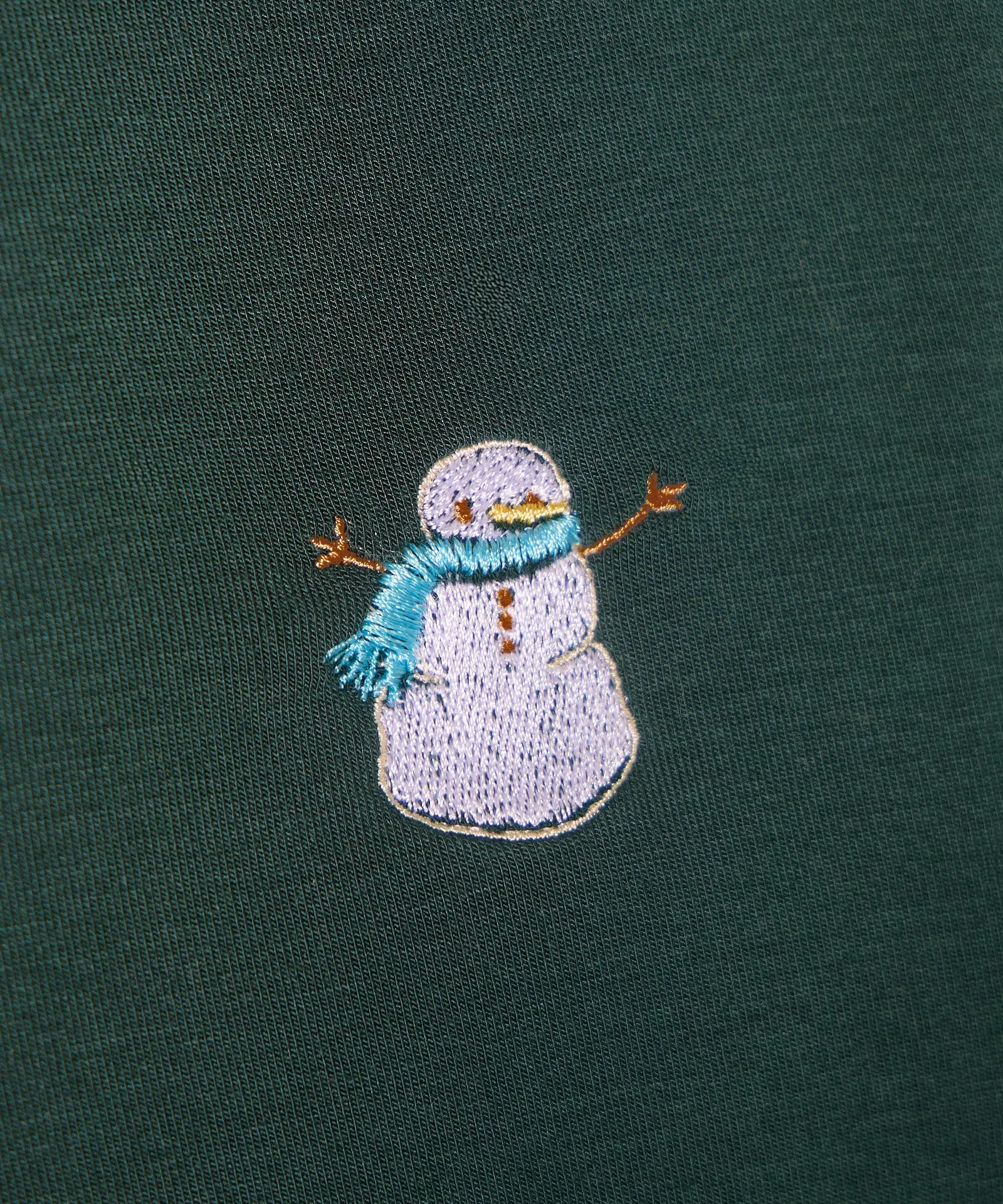 Embroidered Snowman Breathable Long Sleeve Sleep Tee sold by Naadam product image thumbnail 2