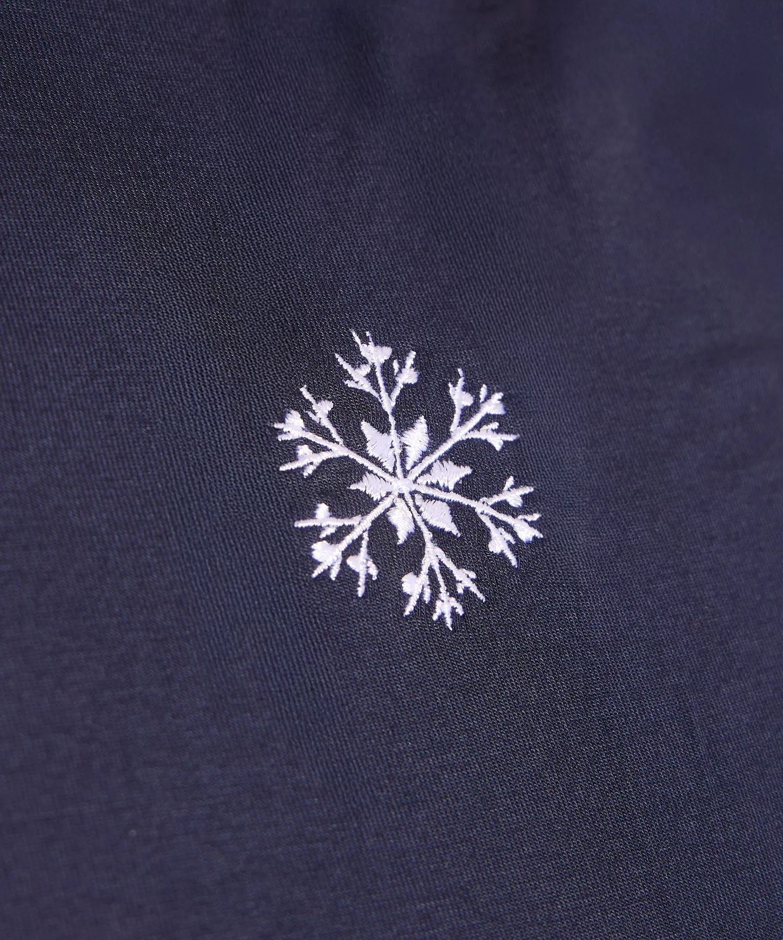 Embroidered Snowflake Breathable Long Sleeve Sleep Tee sold by NAADAM product image thumbnail 2