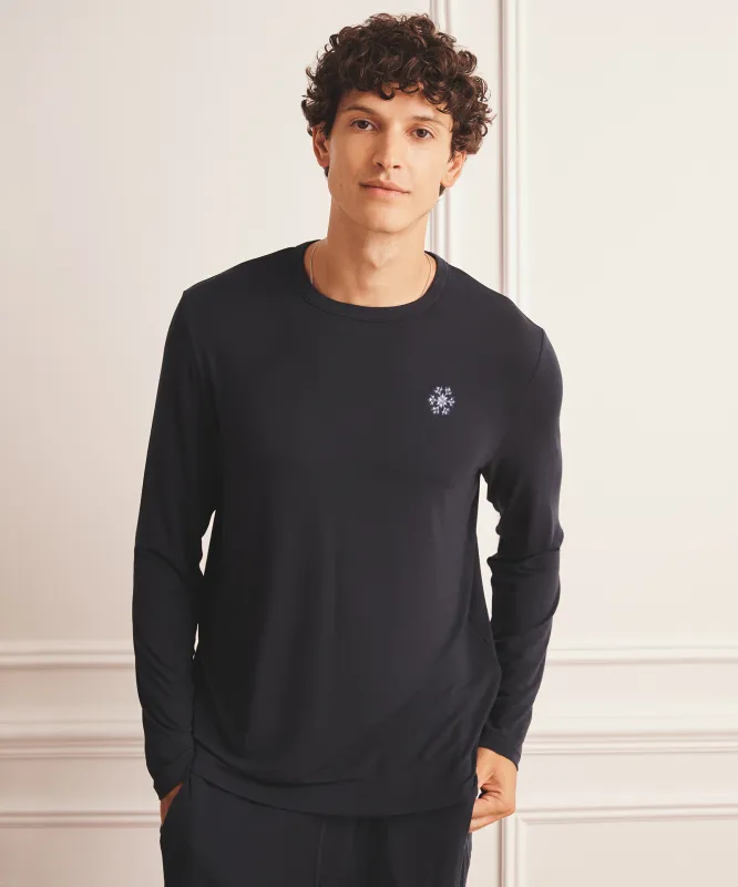 Embroidered Snowflake Breathable Long Sleeve Sleep Tee sold by Naadam