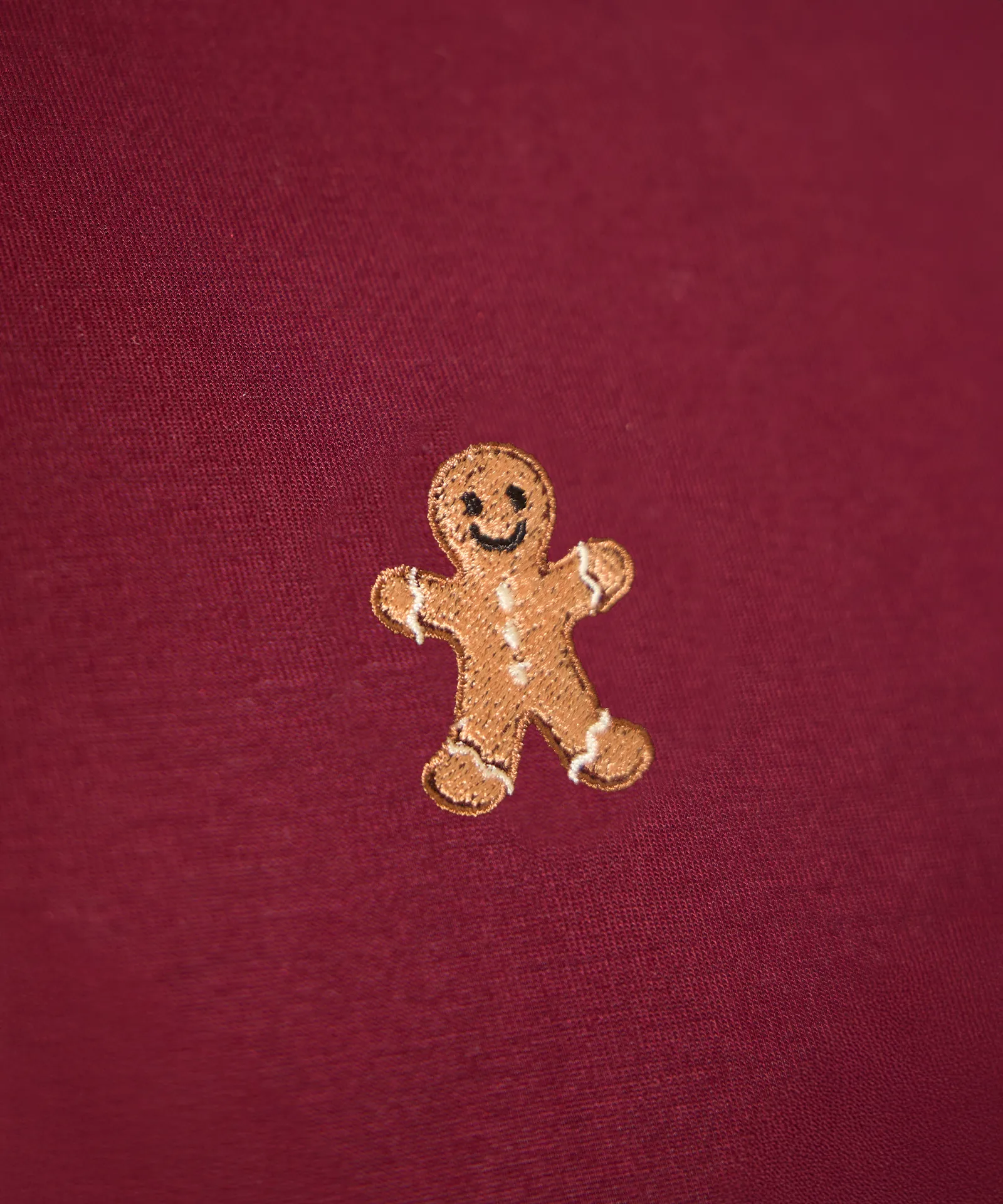 Embroidered Gingerbread Breathable Short Sleeve Sleep Top sold by NAADAM product image thumbnail 2