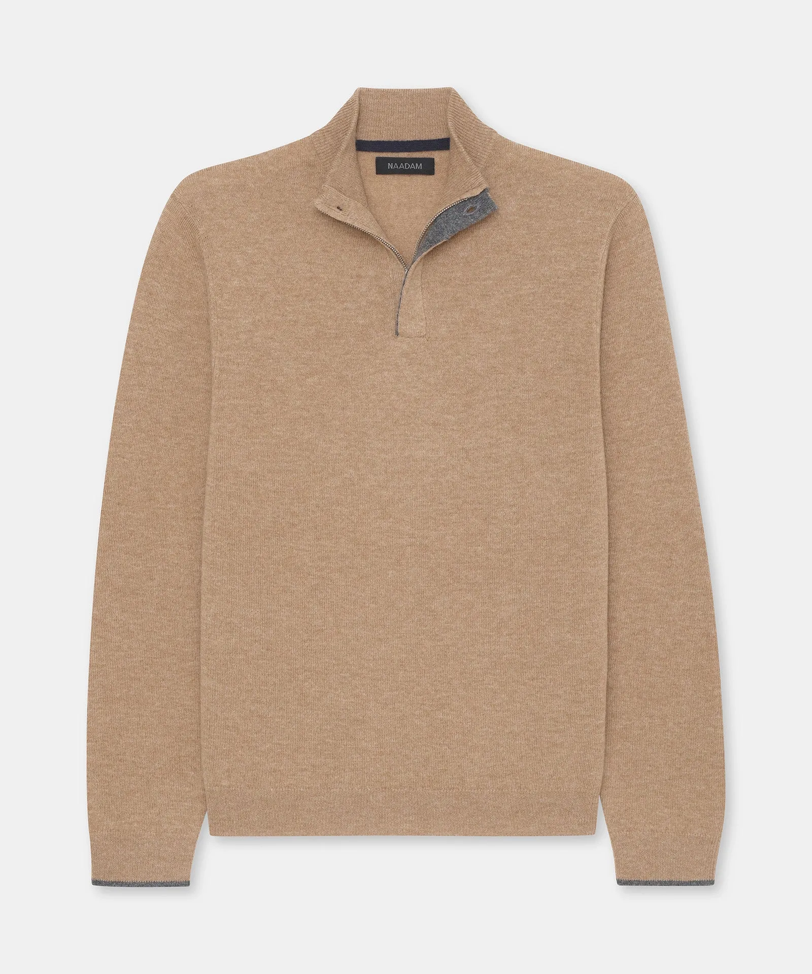 Cashmino Quarter Button Sweater with Contrast Trim sold by NAADAM product image thumbnail 2