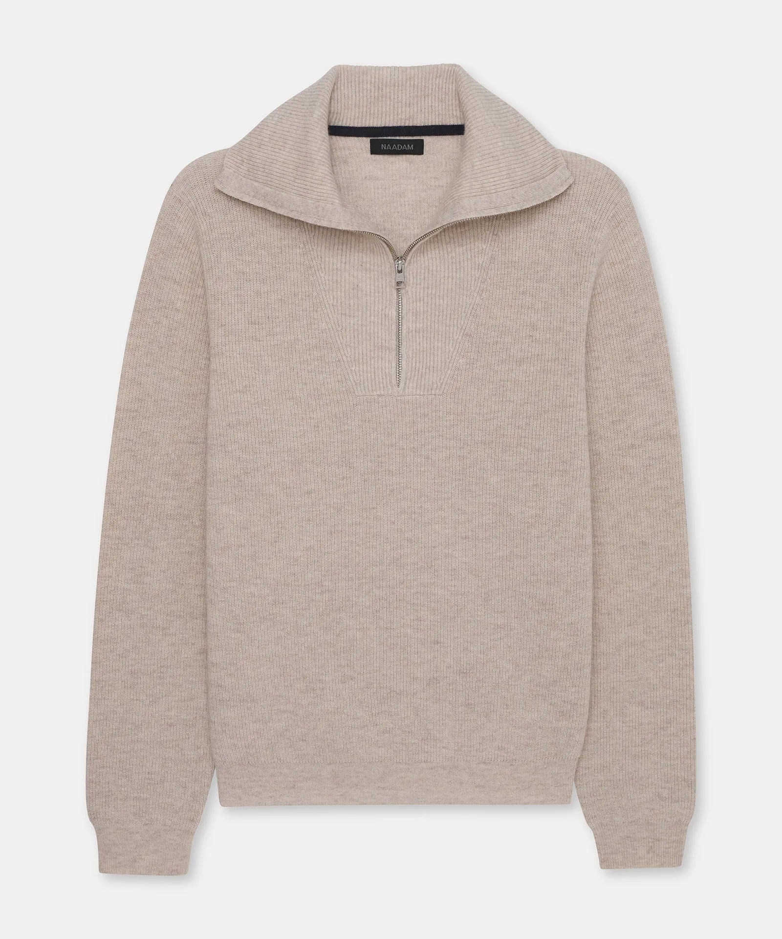 Cashmino Ribbed Quarter Zip Sweater sold by NAADAM product image thumbnail 2