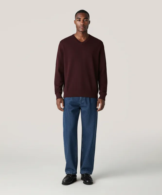 Cashmino V-Neck Sweater with Contrast Trim sold by NAADAM