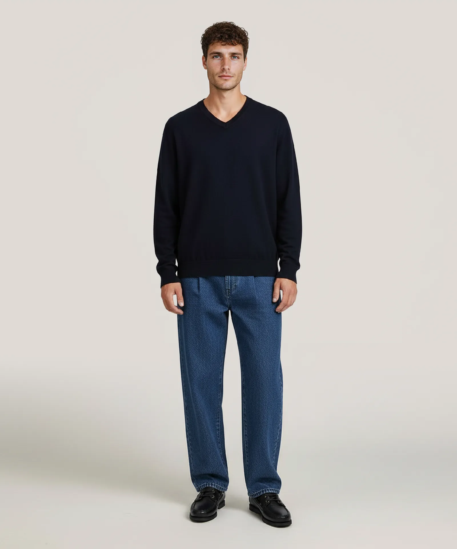 Cashmino V-Neck Sweater with Contrast Trim sold by NAADAM product image thumbnail 2