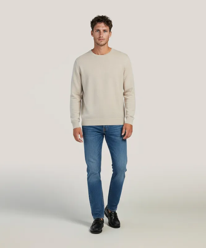 Cashmino Striped Crewneck Sweater sold by NAADAM