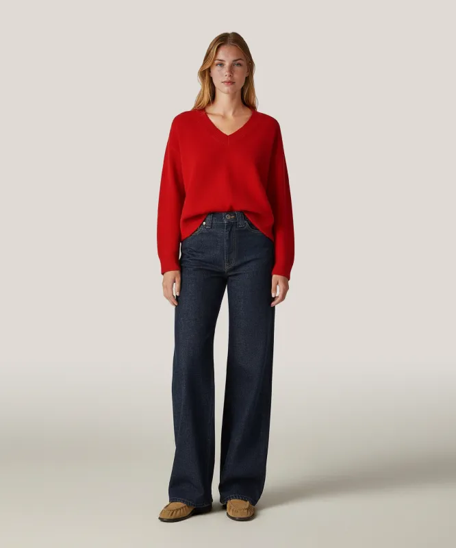 Cashmino Relaxed V-Neck Sweater sold by NAADAM