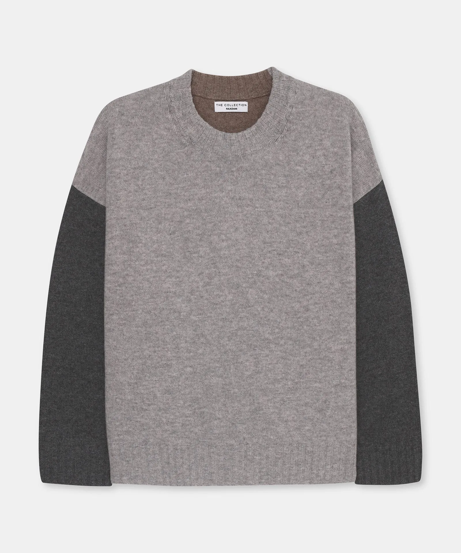 Luxe Cashmino Colorblock Crewneck Sweater sold by NAADAM product image thumbnail 3