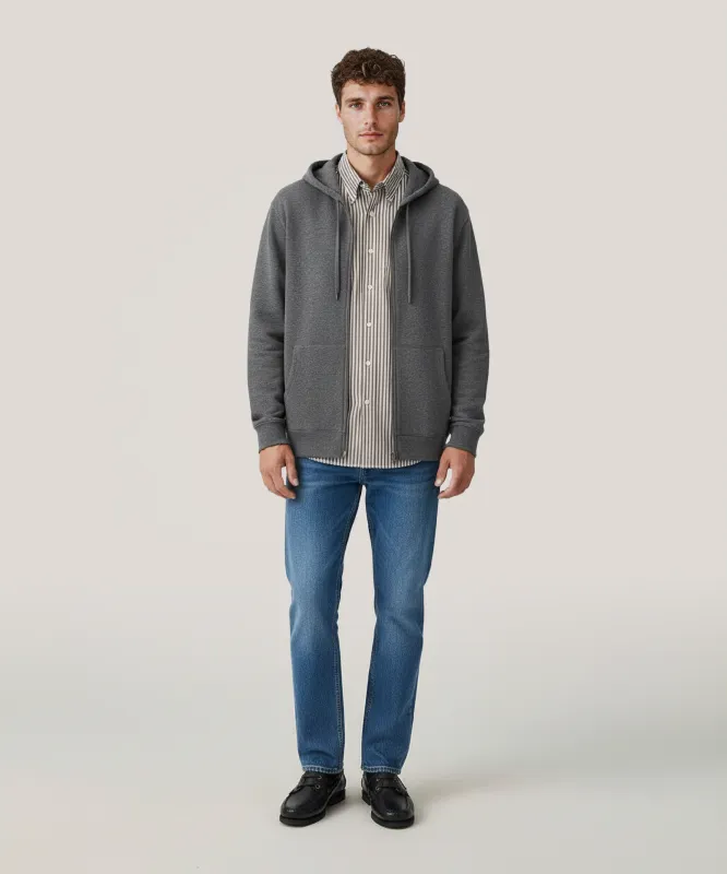 Cashmino Full Zip Hoodie with Contrast Trim sold by NAADAM