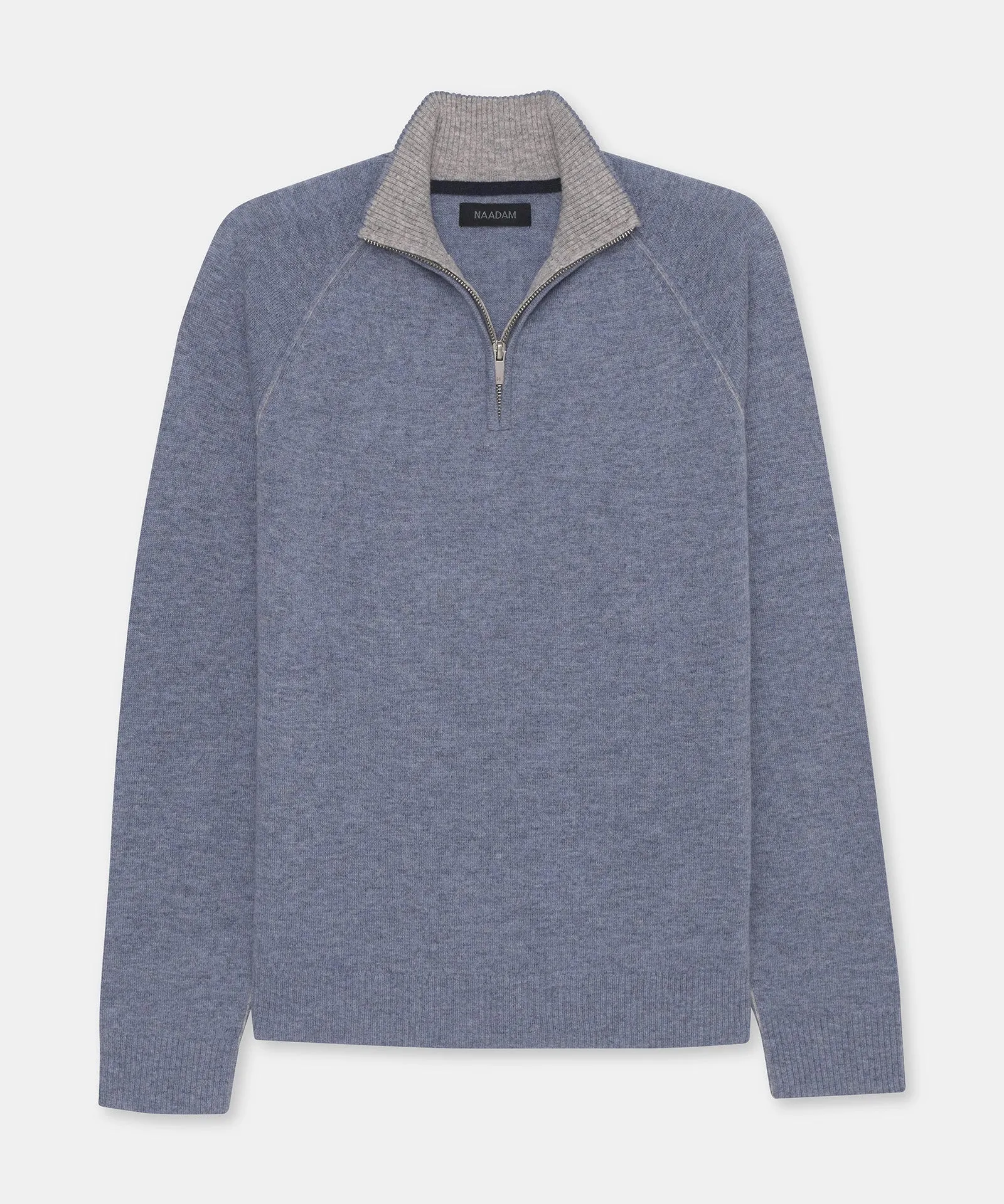 Cashmino Quarter Zip Sweater with Contrast Trim sold by NAADAM product image thumbnail 2