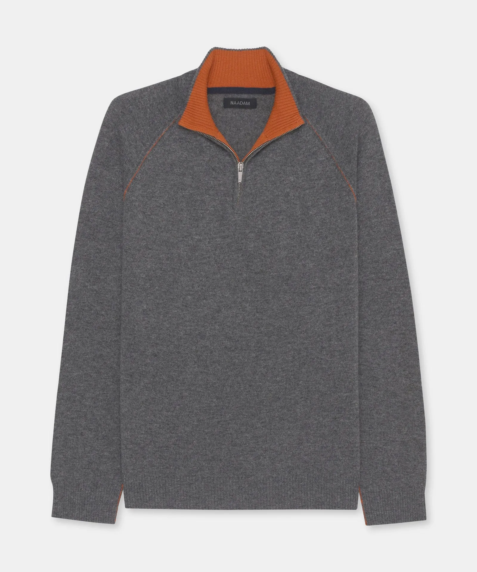 Cashmino Quarter Zip Sweater with Contrast Trim sold by NAADAM product image thumbnail 4