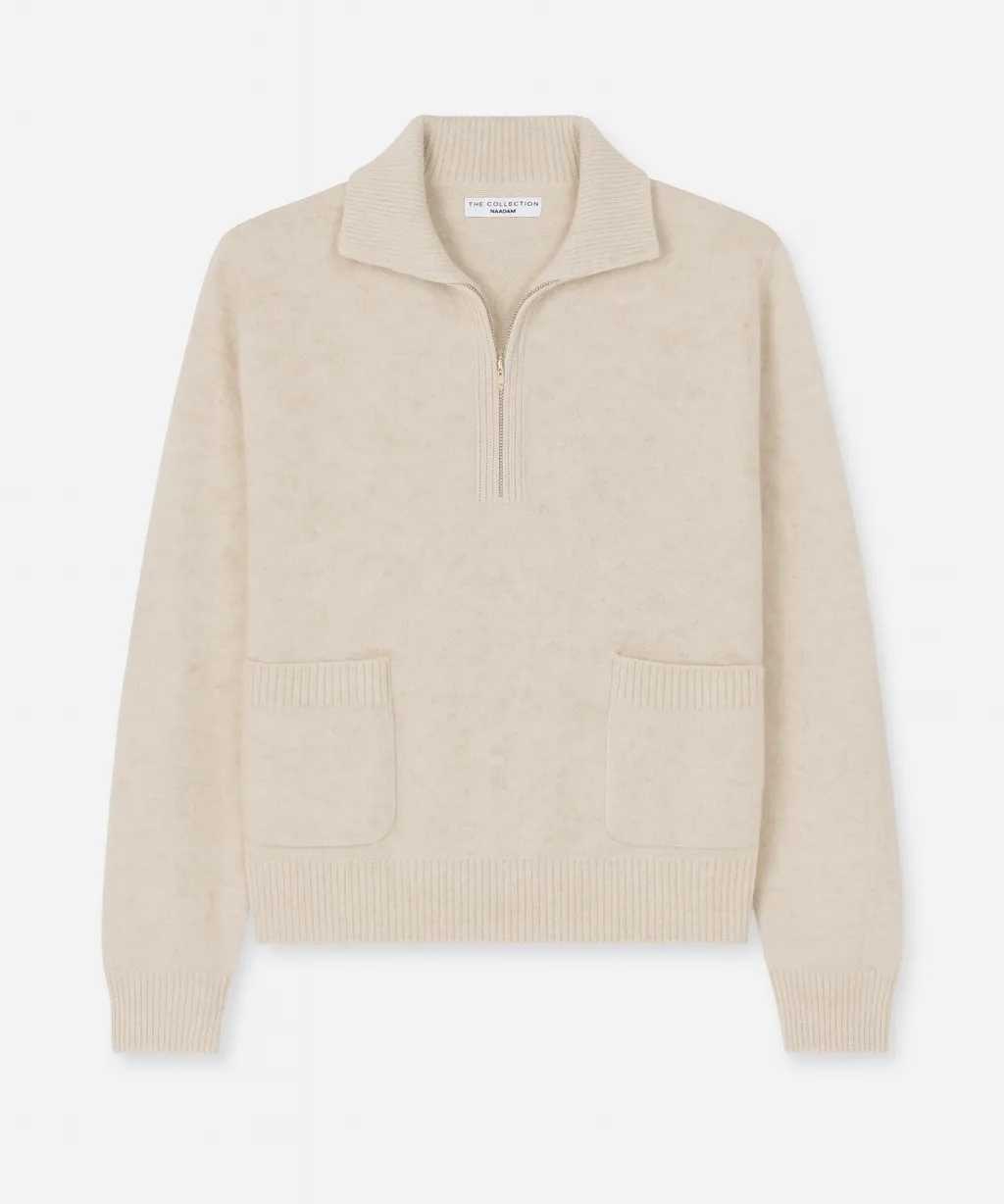 Cashmino Quarter Zip Sweater With Pockets sold by NAADAM product image thumbnail 3