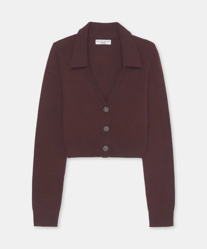 Cashmino Cropped Polo Cardigan sold by NAADAM