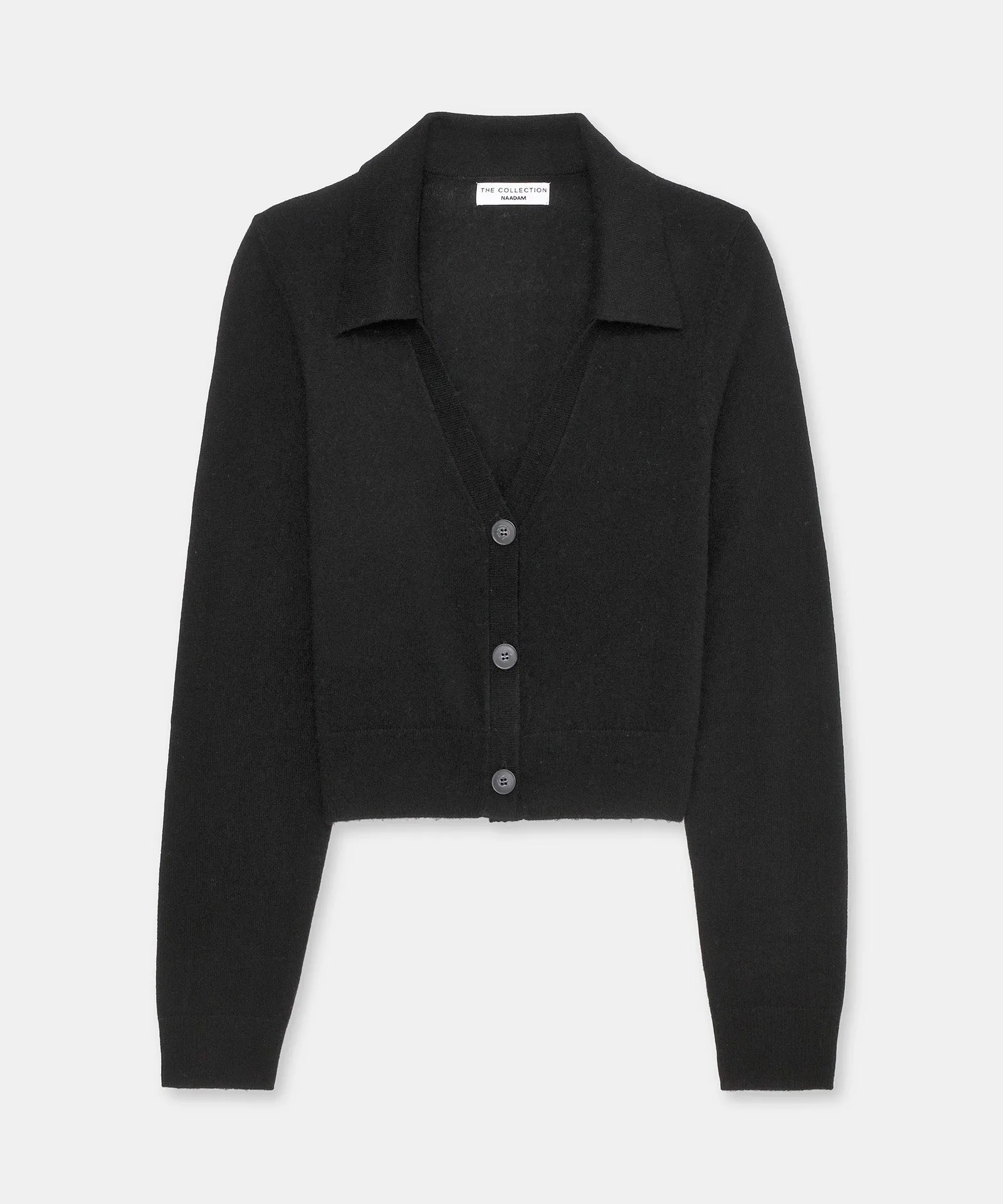 Cashmino Cropped Polo Cardigan sold by NAADAM product image thumbnail 2