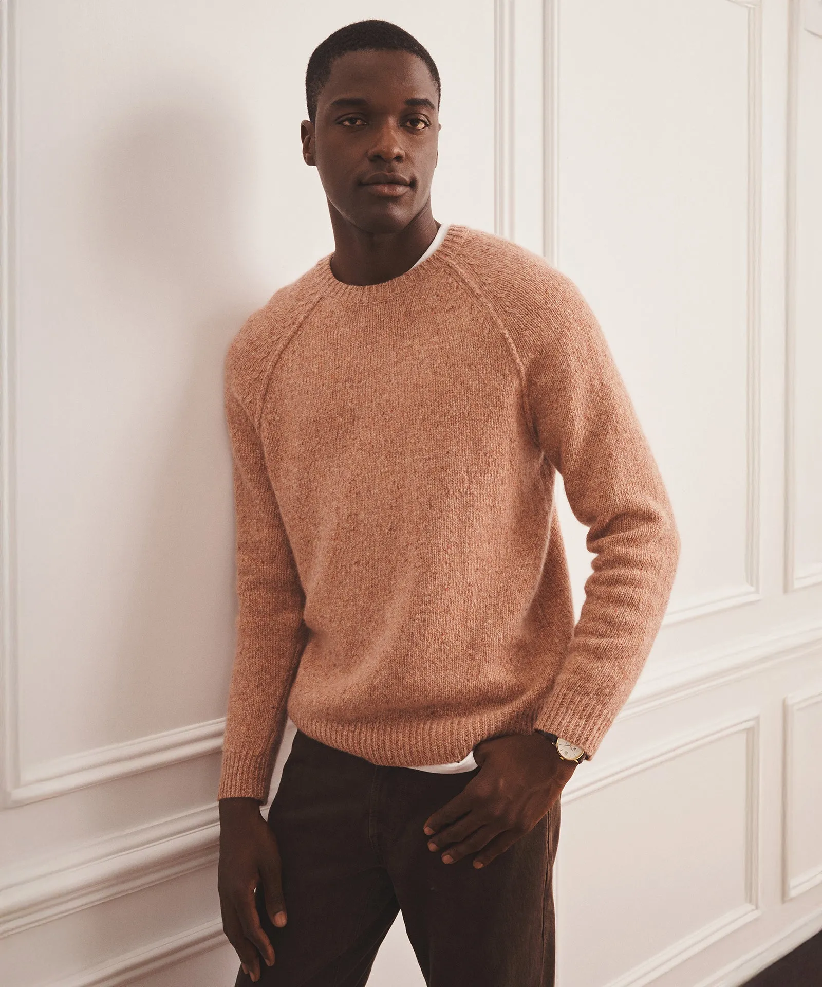 Super Luxe Cashmere Donegal Crewneck Sweater sold by NAADAM