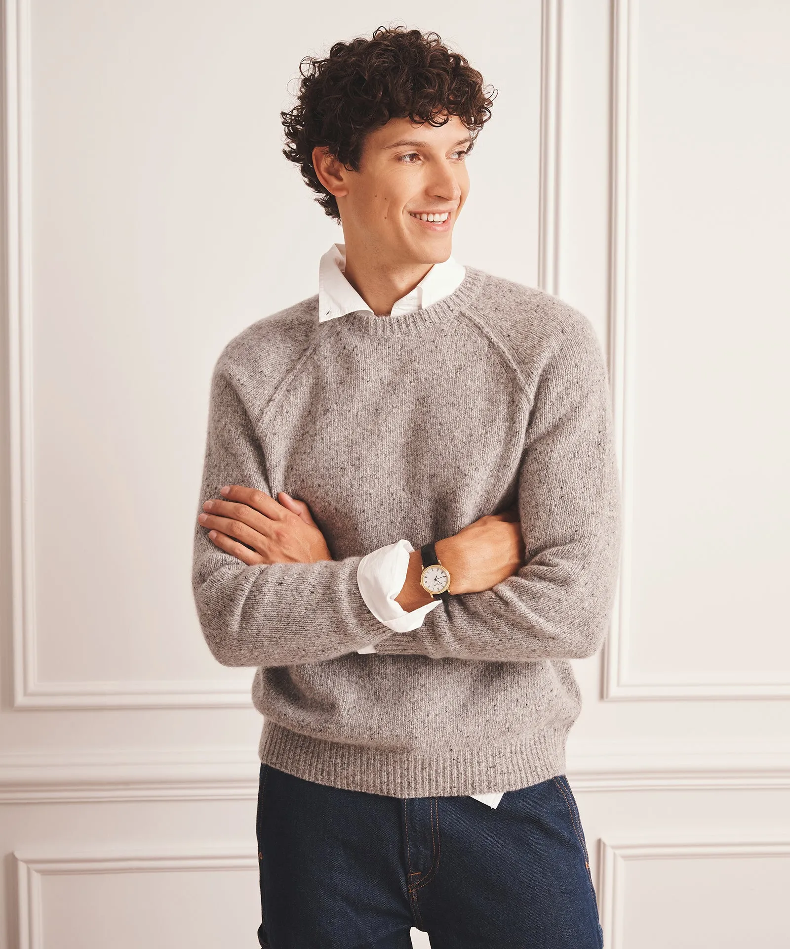 Super Luxe Cashmere Donegal Crewneck Sweater sold by NAADAM product image thumbnail 2