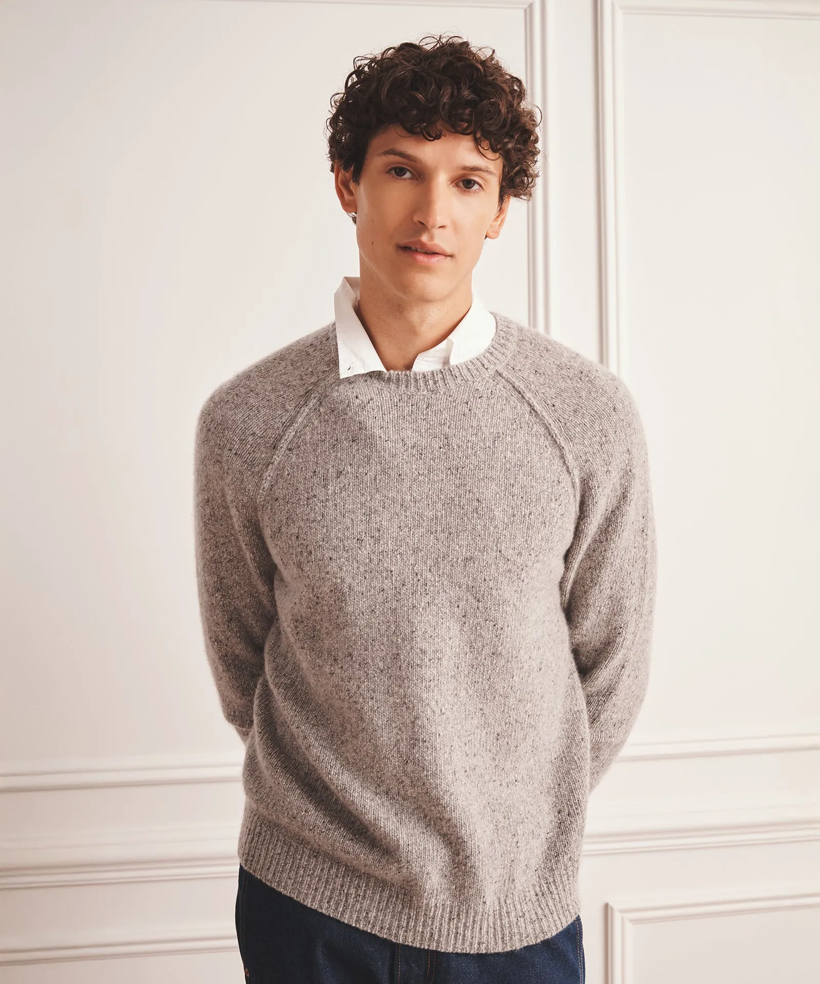 Super Luxe Cashmere Donegal Crewneck Sweater sold by NAADAM product image thumbnail 4