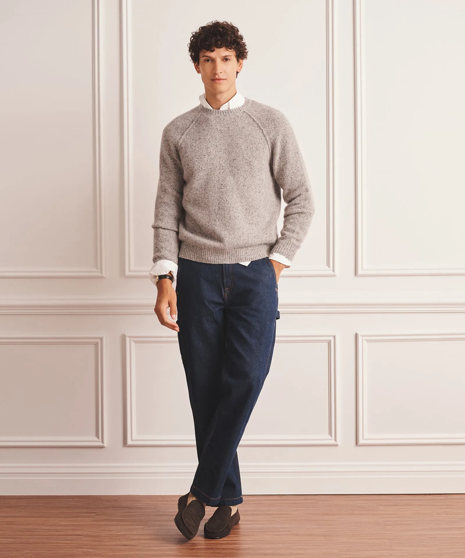 Super Luxe Cashmere Donegal Crewneck Sweater sold by NAADAM product image thumbnail 3