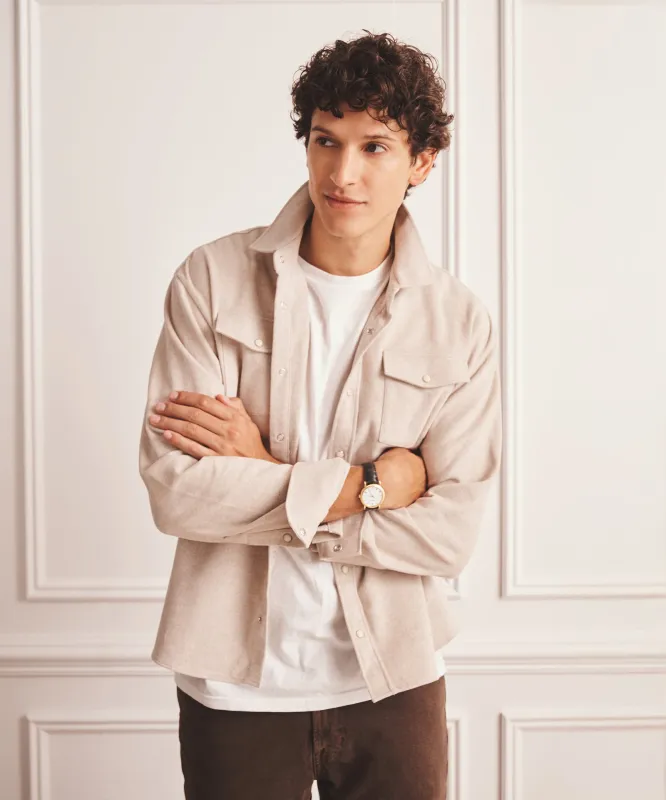 Brushed Cotton Shirt Jacket sold by NAADAM