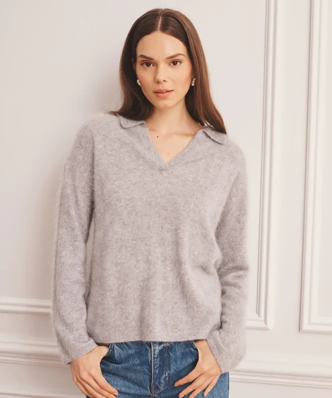 Brushed Luxe Cashmere Polo Sweater sold by NAADAM