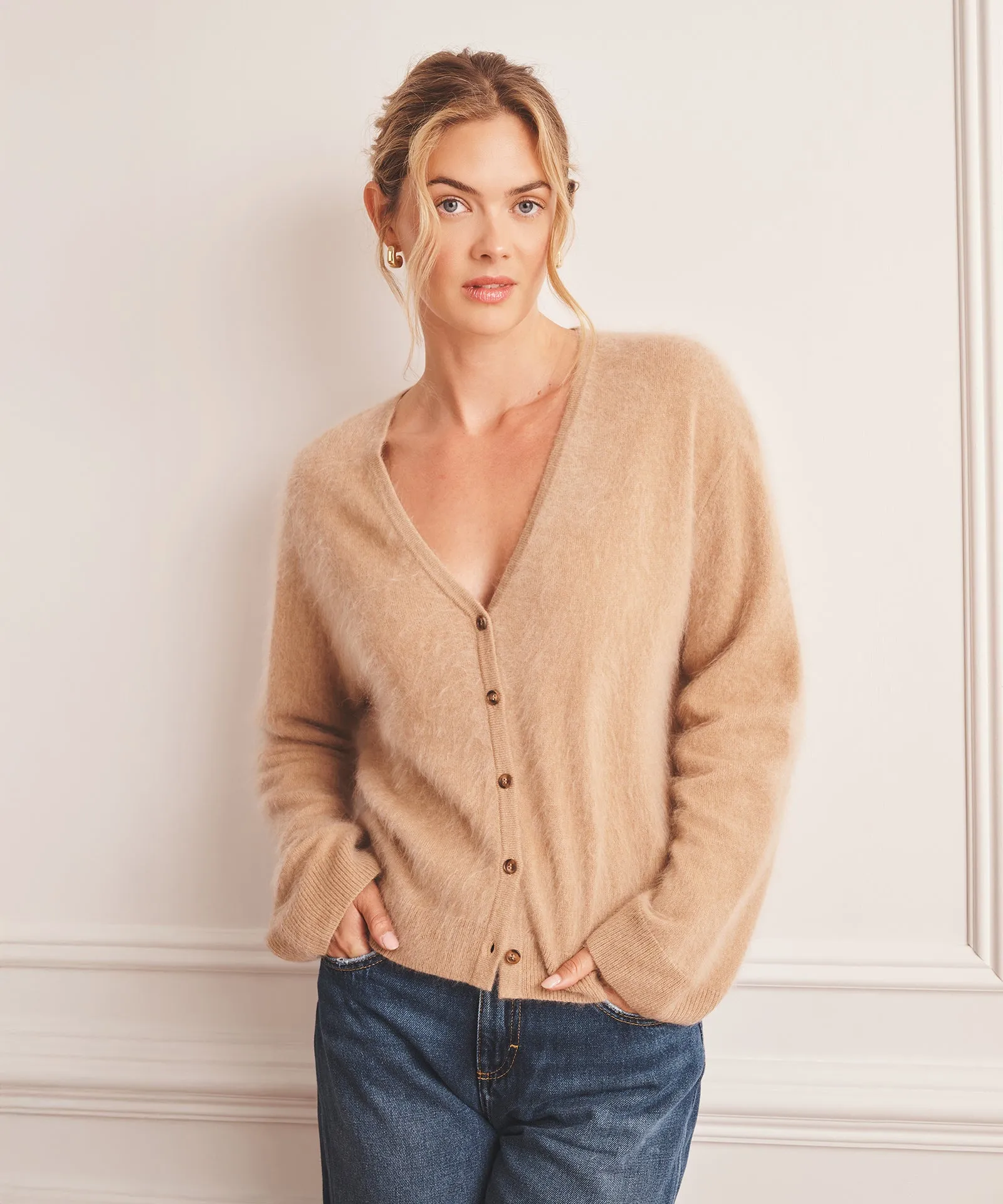 Brushed Luxe Cashmere Cardigan sold by NAADAM