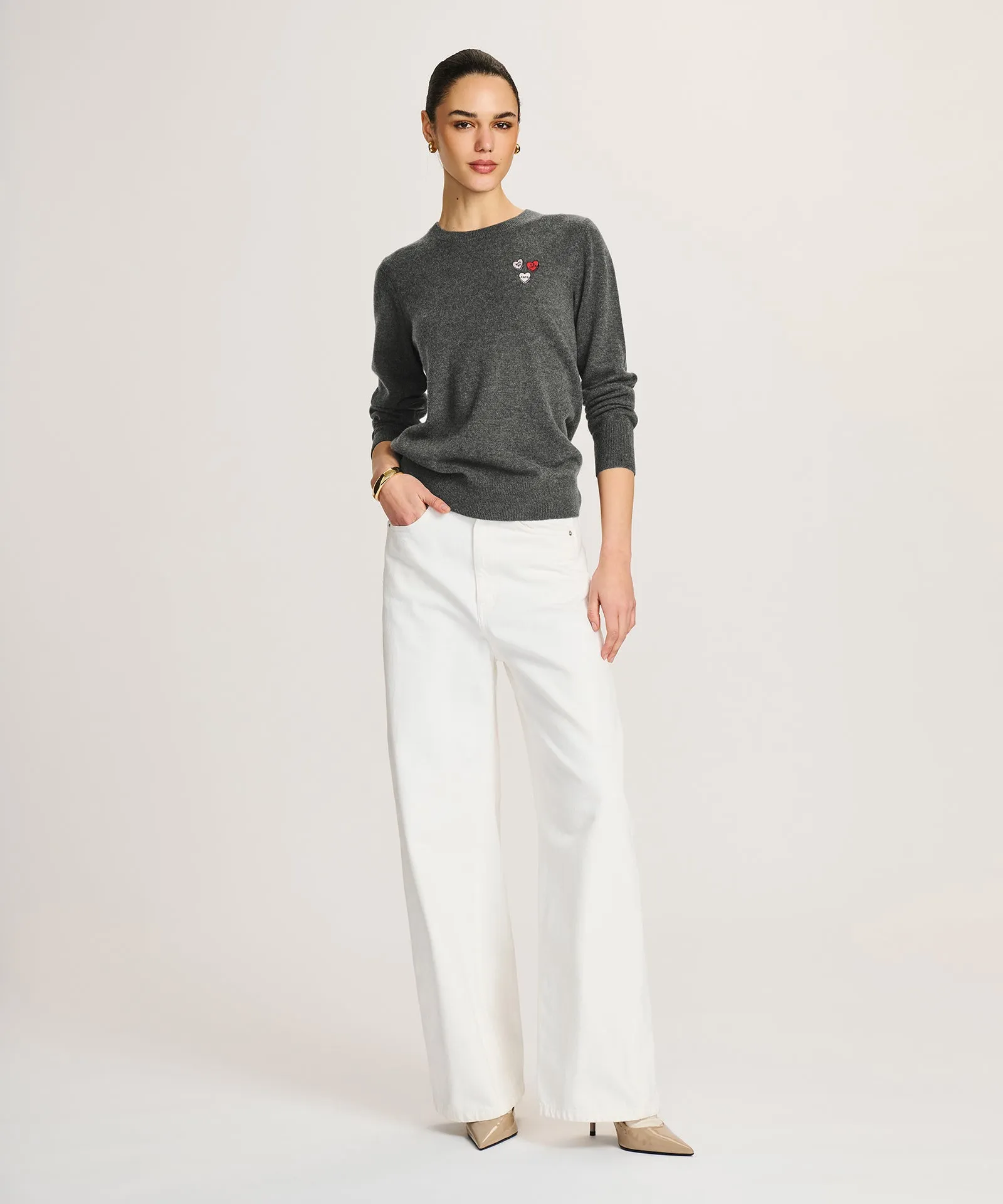 Women's Candy Hearts Cashmere Sweater sold by NAADAM product image thumbnail 2