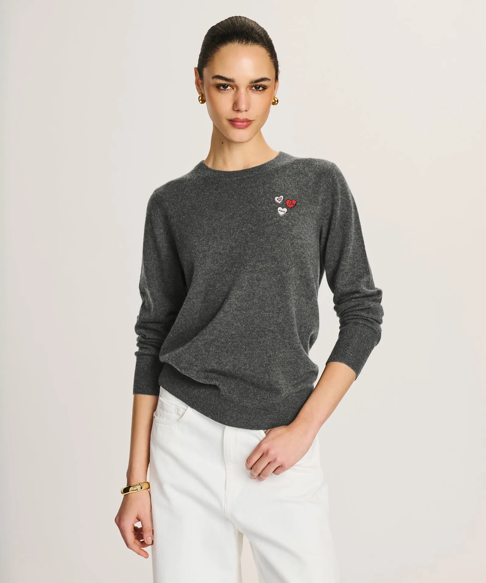 Women's Candy Hearts Cashmere Sweater sold by NAADAM product image thumbnail 3