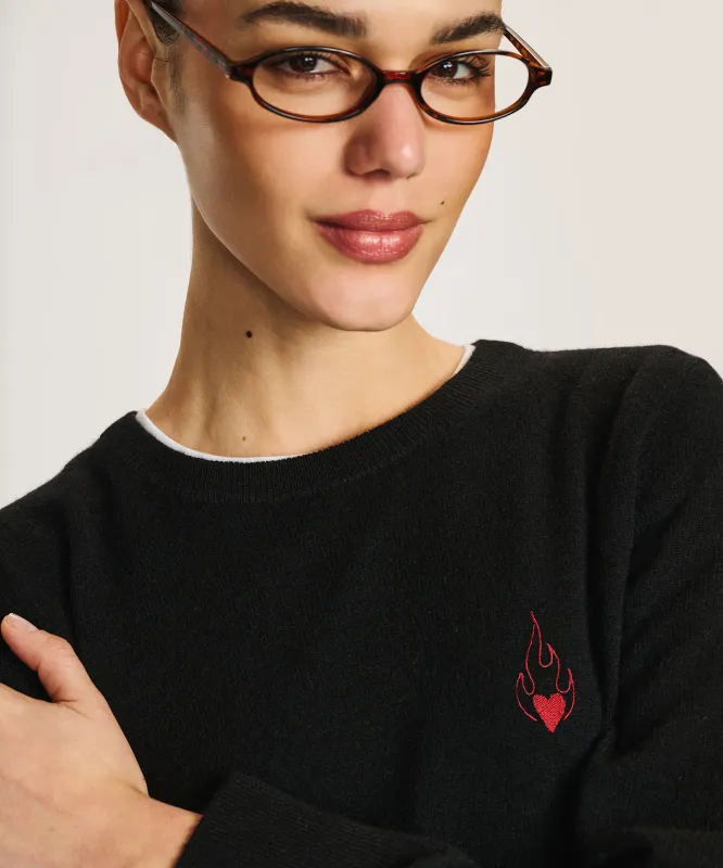 Women's Flaming Heart Cashmere Sweater sold by NAADAM