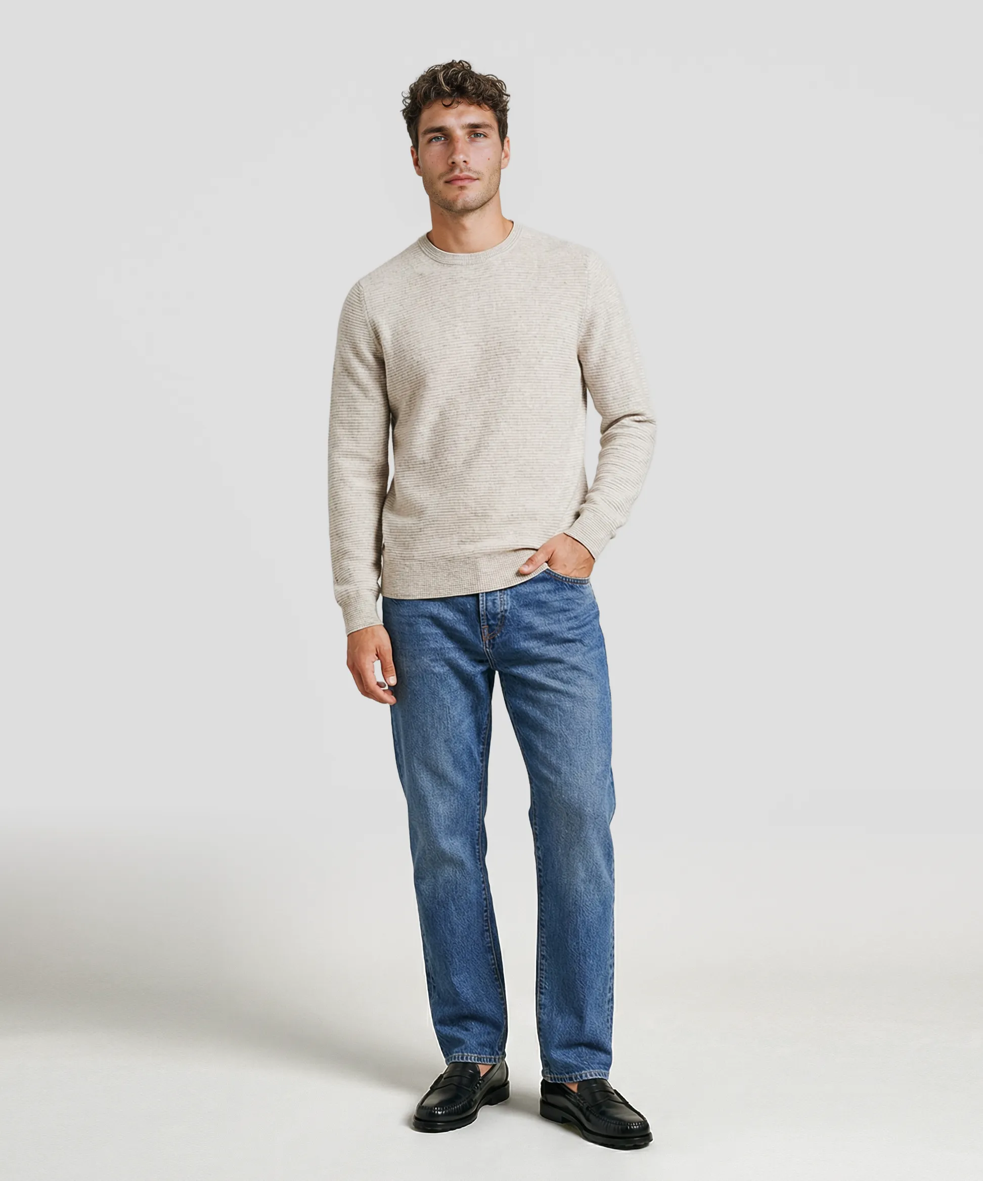 Cashmere Striped Crewneck Sweater sold by NAADAM