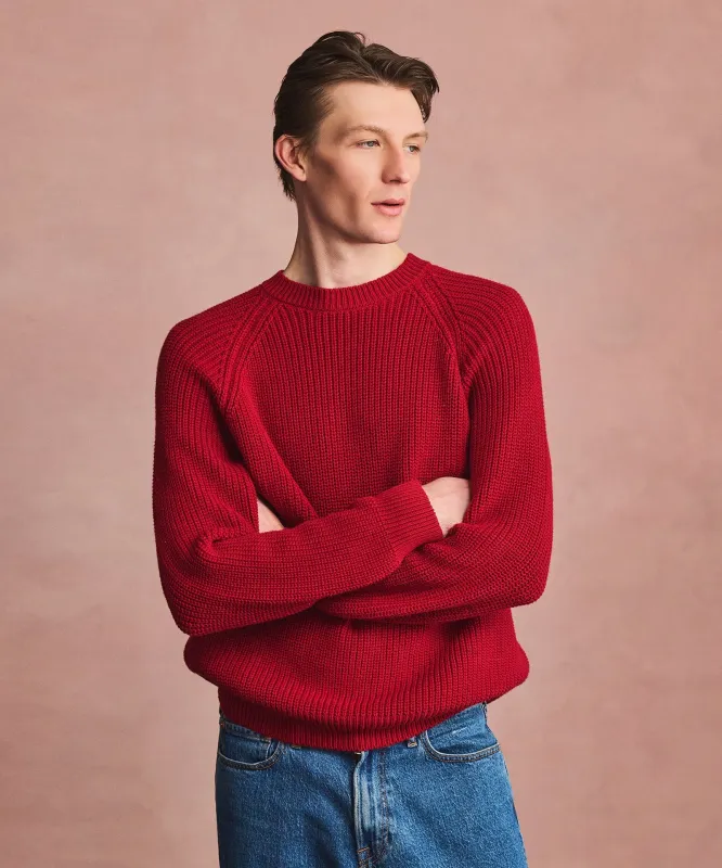 Cotton Fisherman Raglan Crewneck Sweater sold by NAADAM