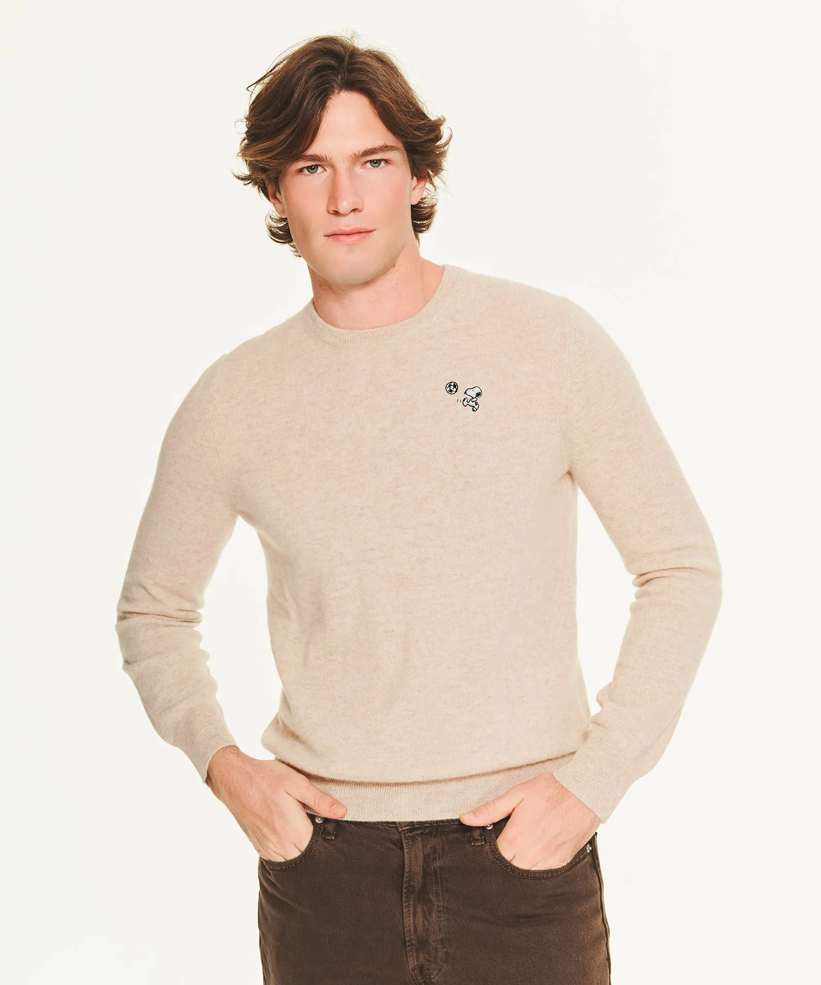 Men's Soccer Snoopy Cashmere Sweater sold by NAADAM product image thumbnail 3