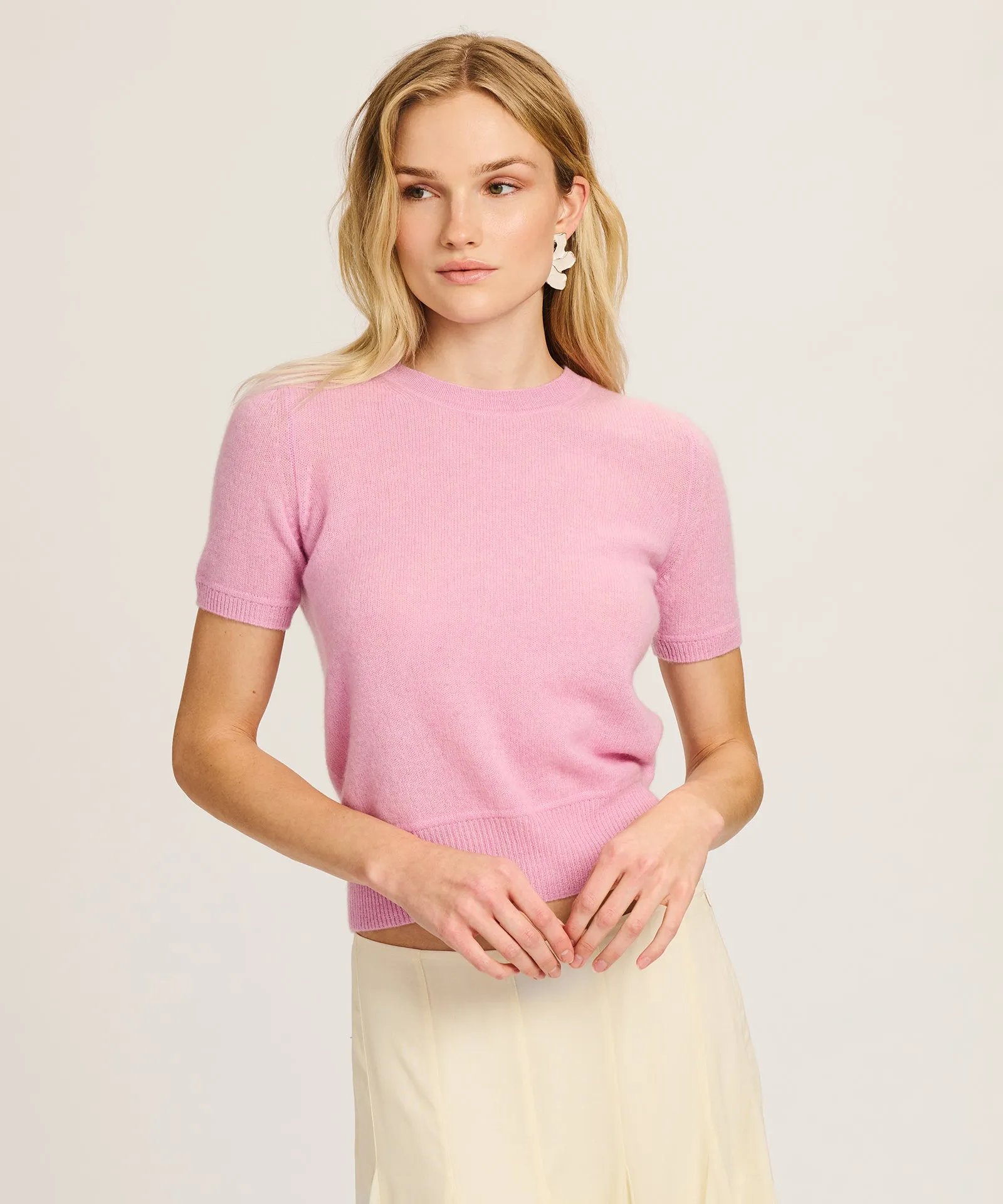 Lightweight Cashmere Short Sleeve Sweater sold by NAADAM