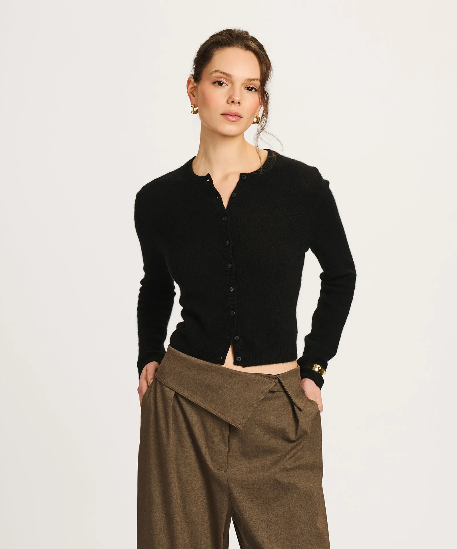 Lightweight Cashmere Cropped Cardigan sold by NAADAM product image thumbnail 2