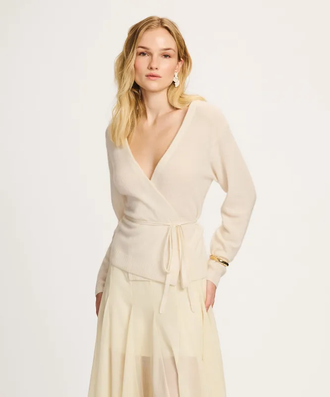 Lightweight Cashmere Wrap Top made by NAADAM