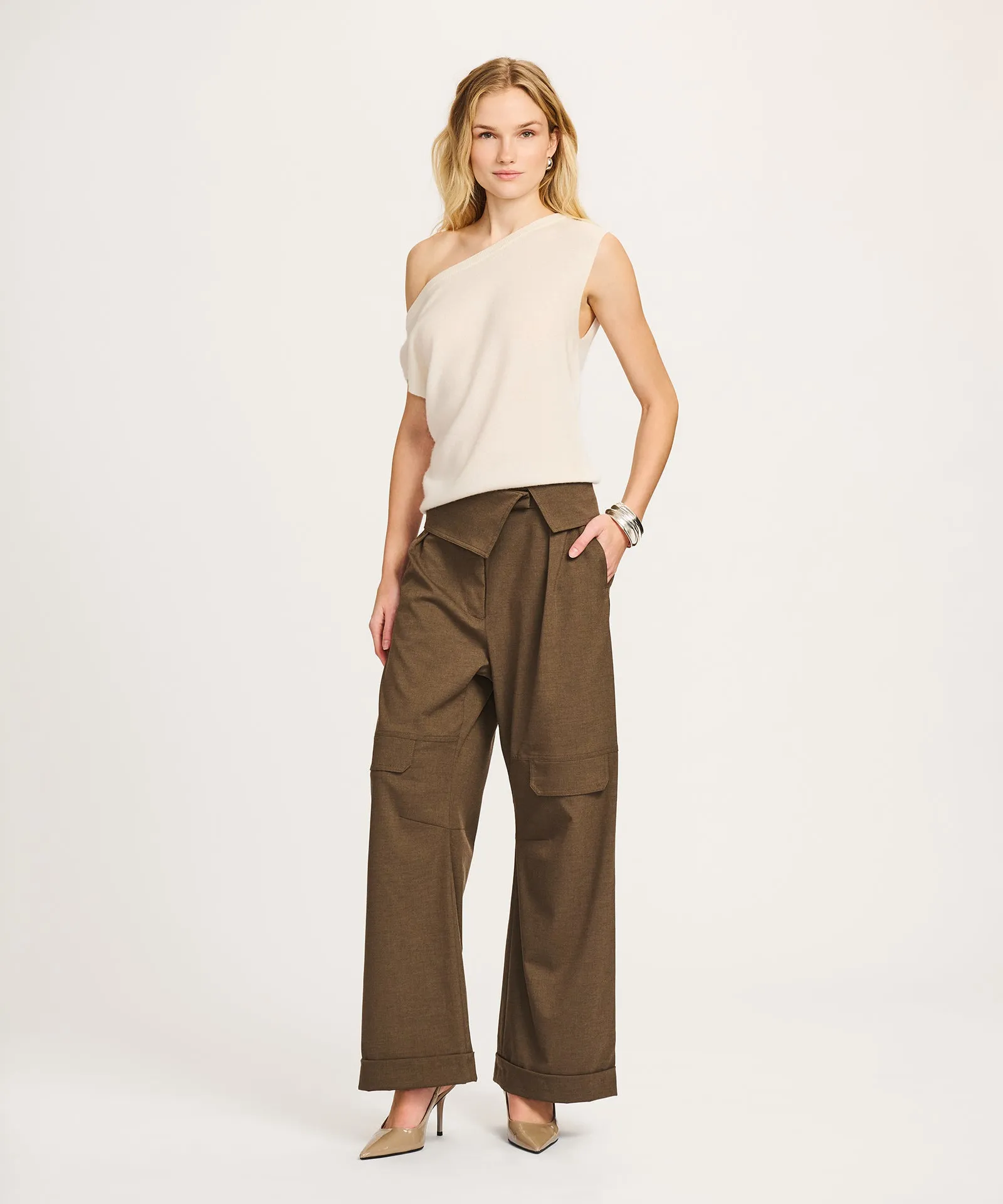 Lightweight Cashmere Off The Shoulder Tank sold by NAADAM product image thumbnail 2