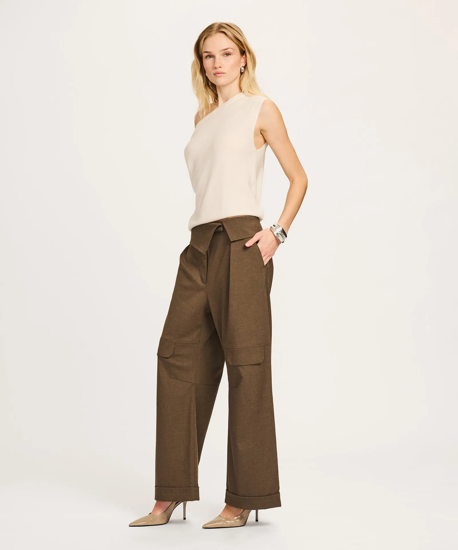 Lightweight Cashmere Off The Shoulder Tank sold by NAADAM product image thumbnail 4