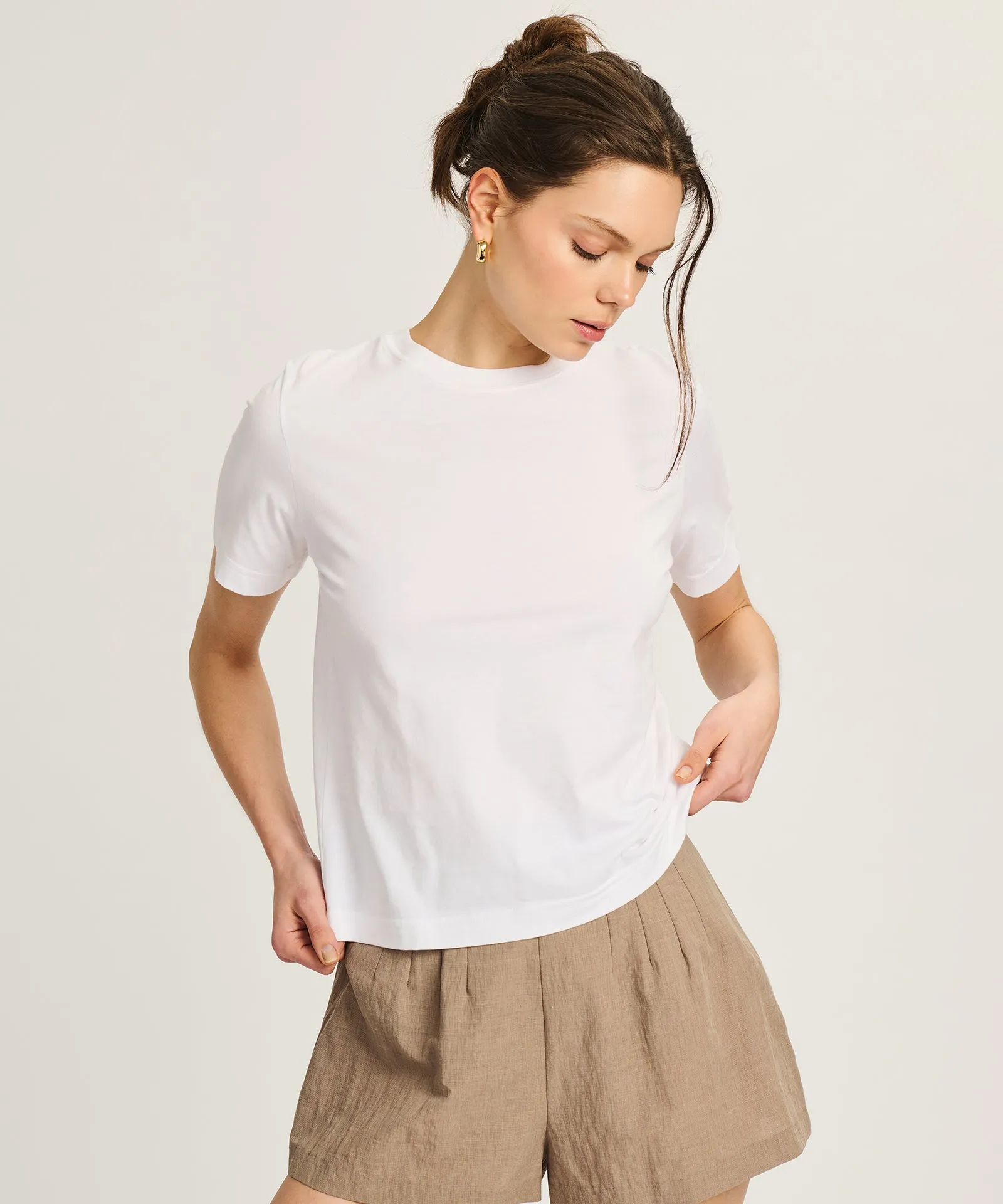 Lightweight Brushed Cotton Relaxed Tee sold by NAADAM