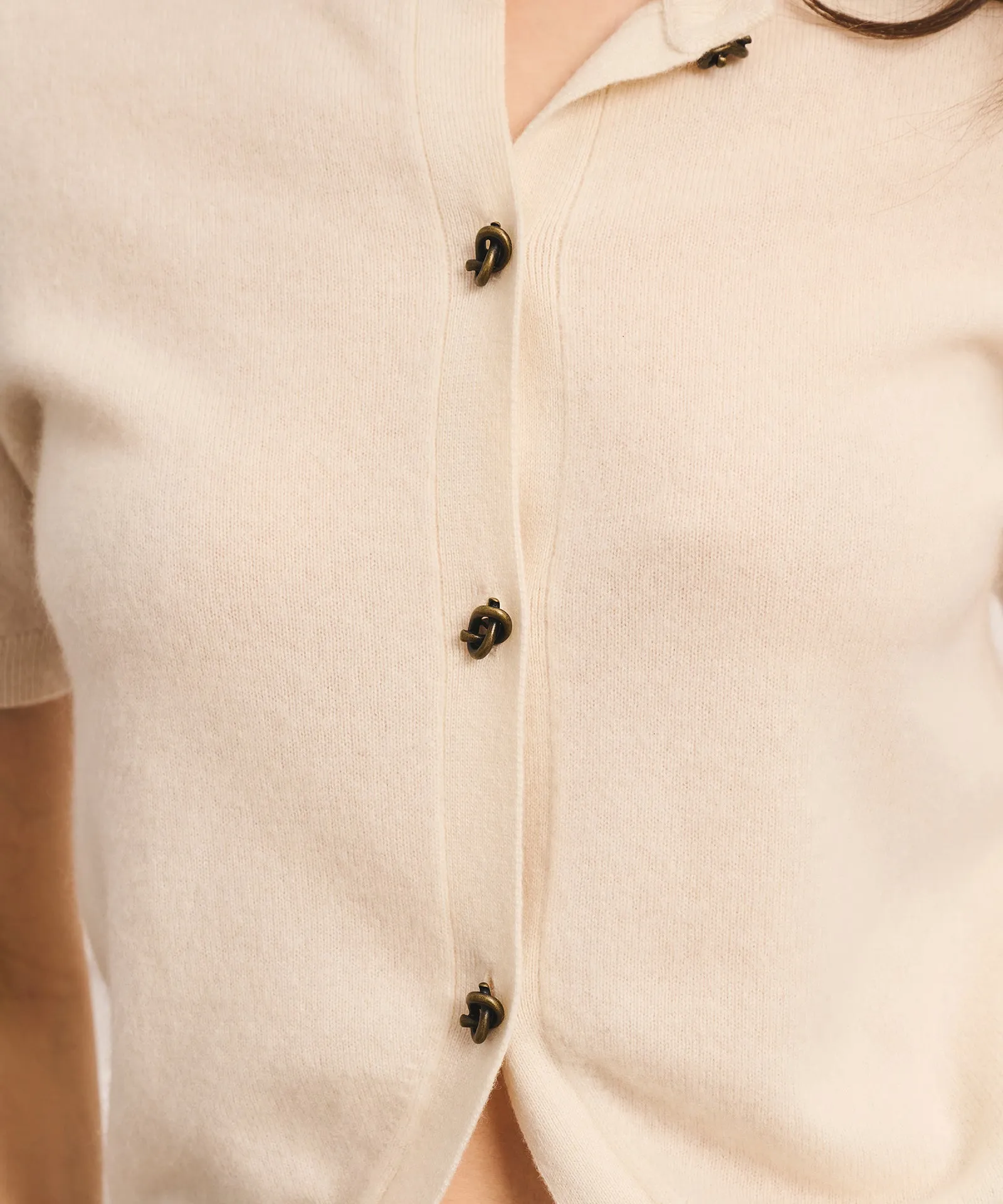 Cashmere Short Sleeve Sweater with Novelty Button sold by NAADAM product image thumbnail 3