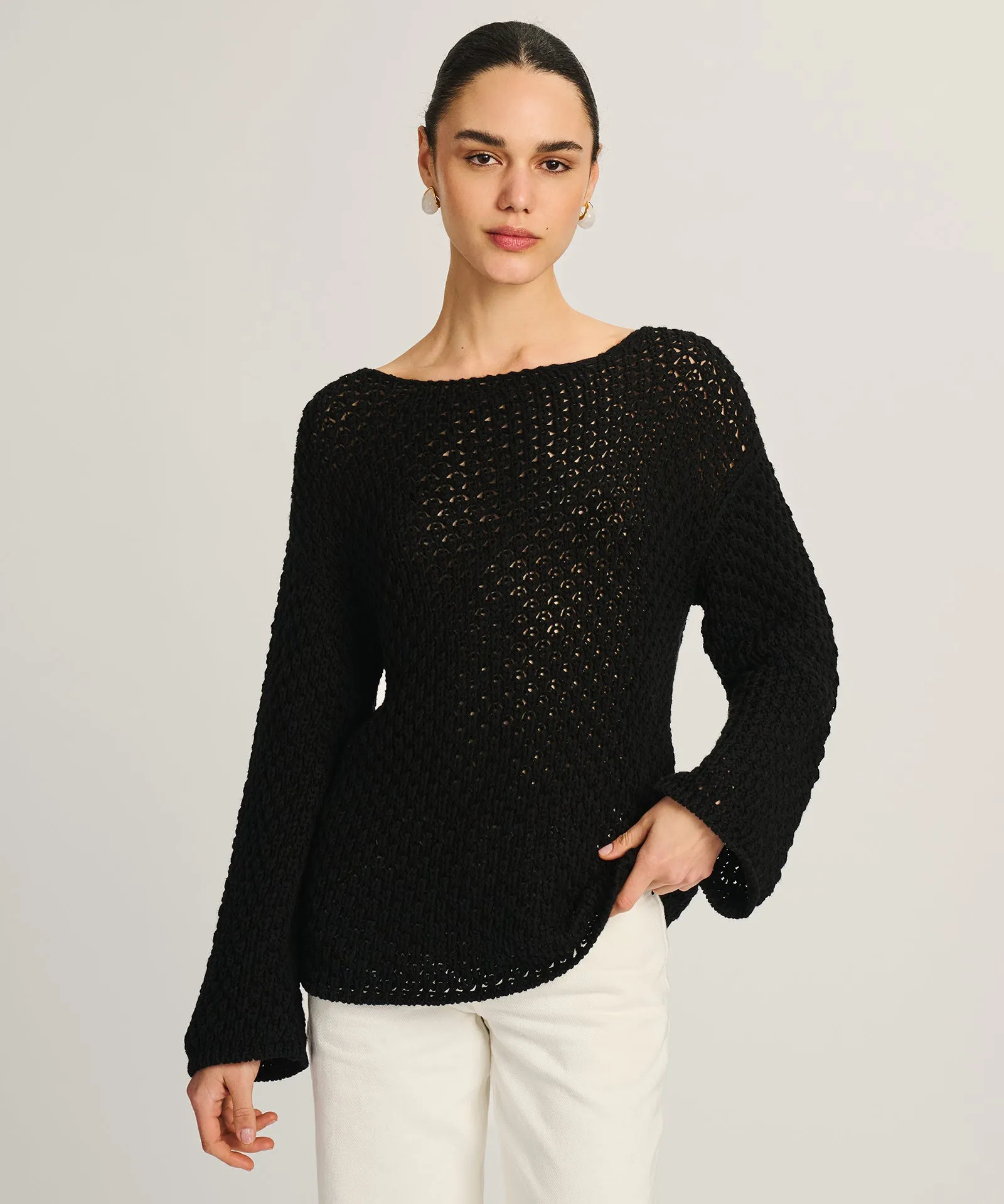 Cotton Open Stitch Boatneck Tunic sold by NAADAM product image thumbnail 2