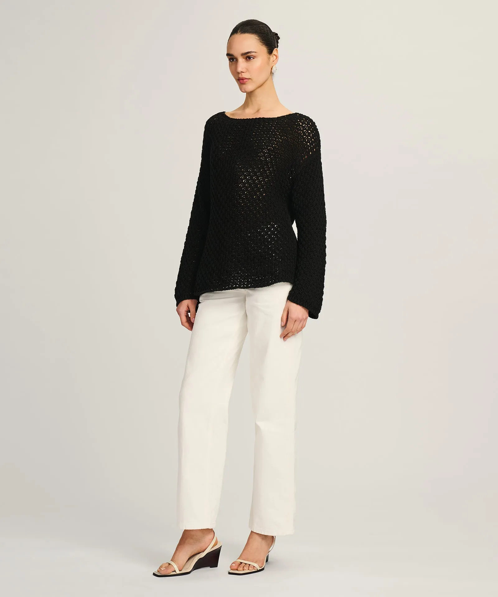 Cotton Open Stitch Boatneck Tunic sold by NAADAM product image thumbnail 5