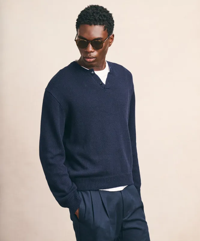 Cotton Henley Sweater made by NAADAM