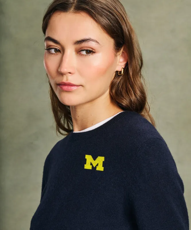 Women's University of Michigan Cashmere Sweater made by NAADAM