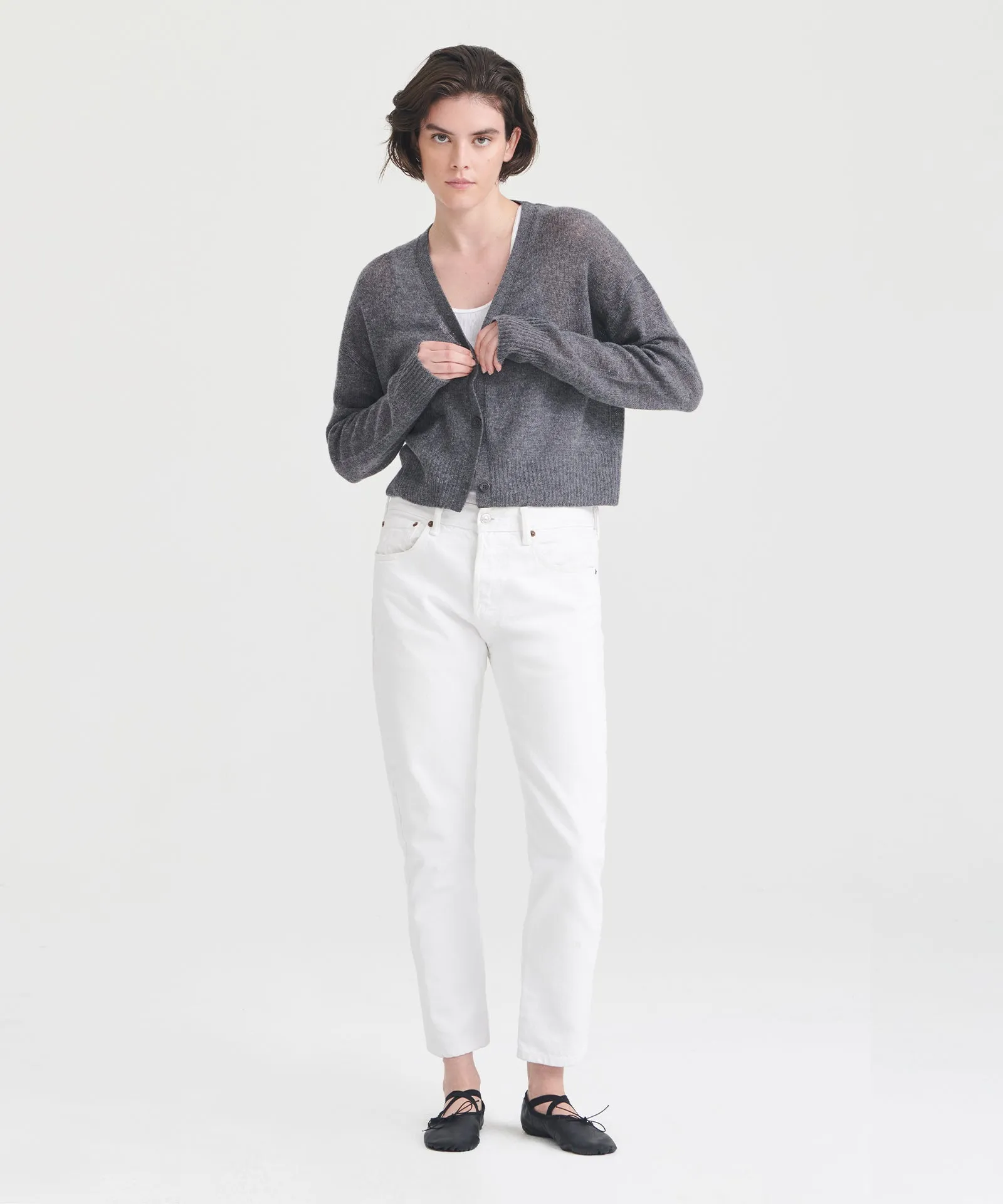 Featherweight Cashmere Cropped Cardigan sold by Naadam product image thumbnail 3