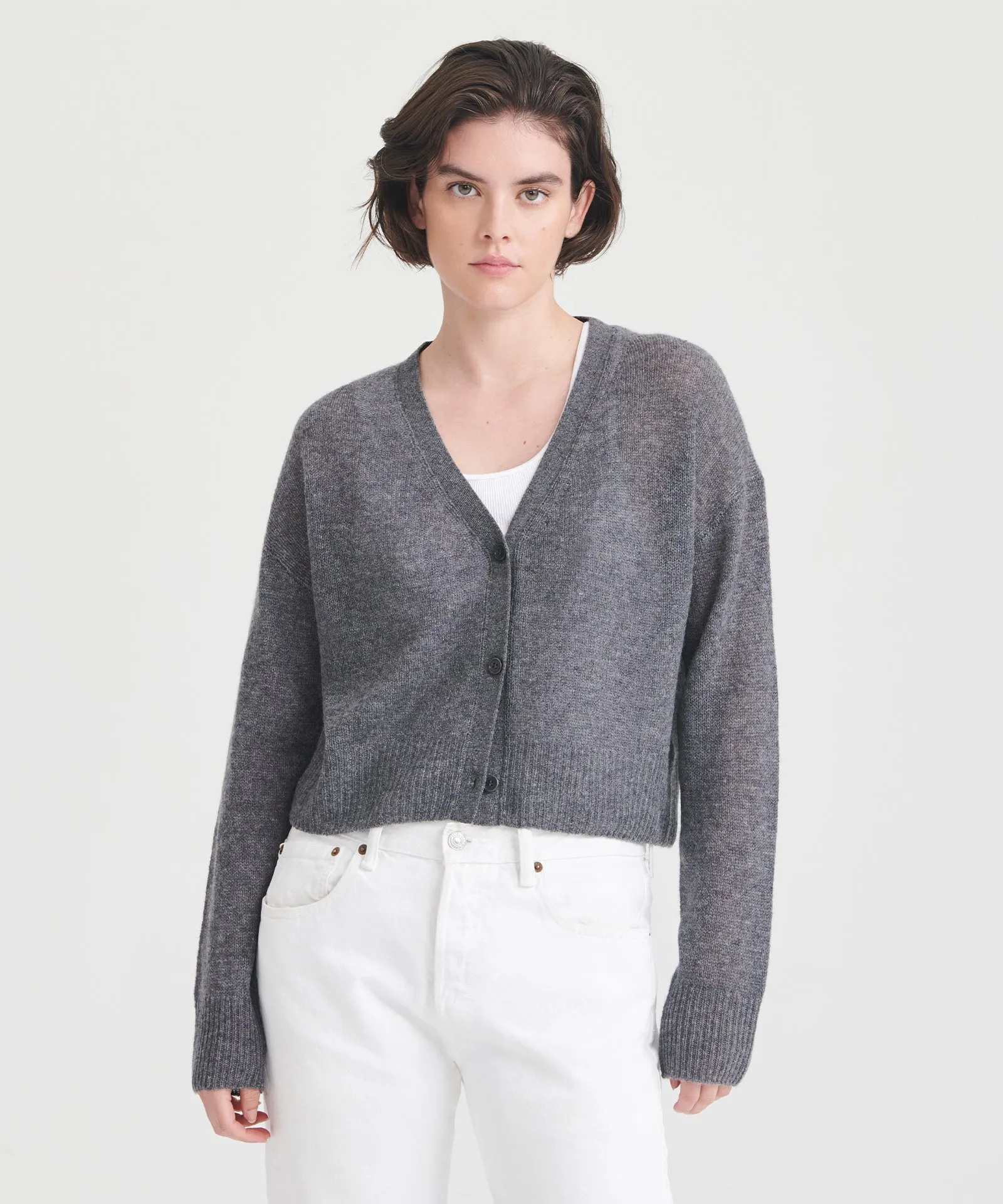 Featherweight Cashmere Cropped Cardigan sold by Naadam product image thumbnail 2