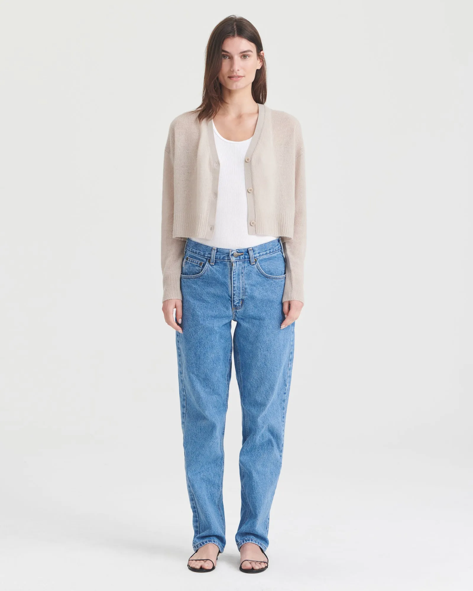 Featherweight Cashmere Cropped Cardigan sold by Naadam