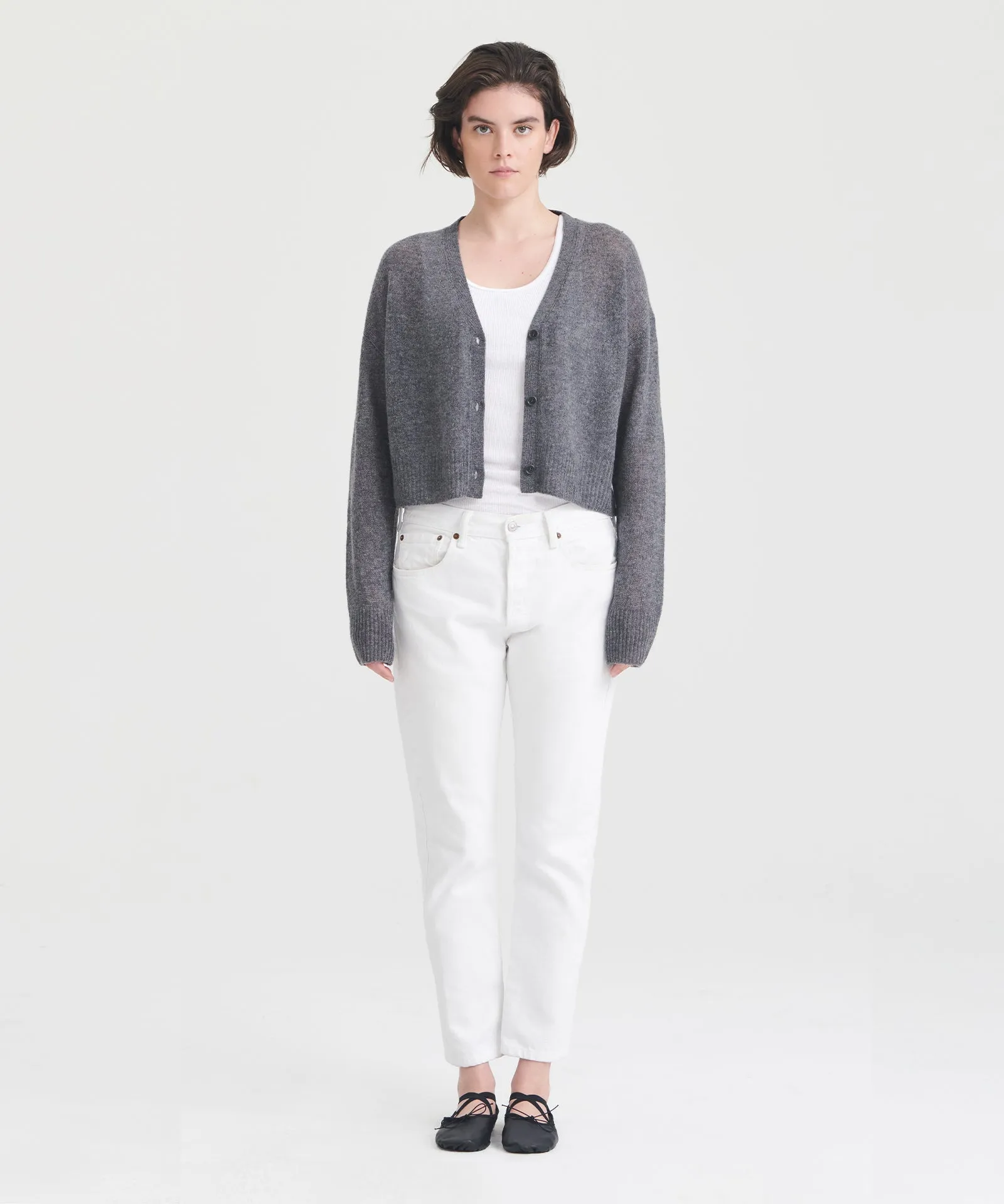 Featherweight Cashmere Cropped Cardigan sold by Naadam product image thumbnail 4