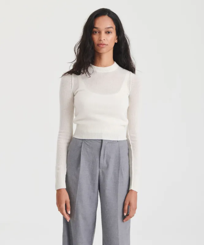 Lightweight Reversible Cropped Crewneck Sweater sold by Naadam
