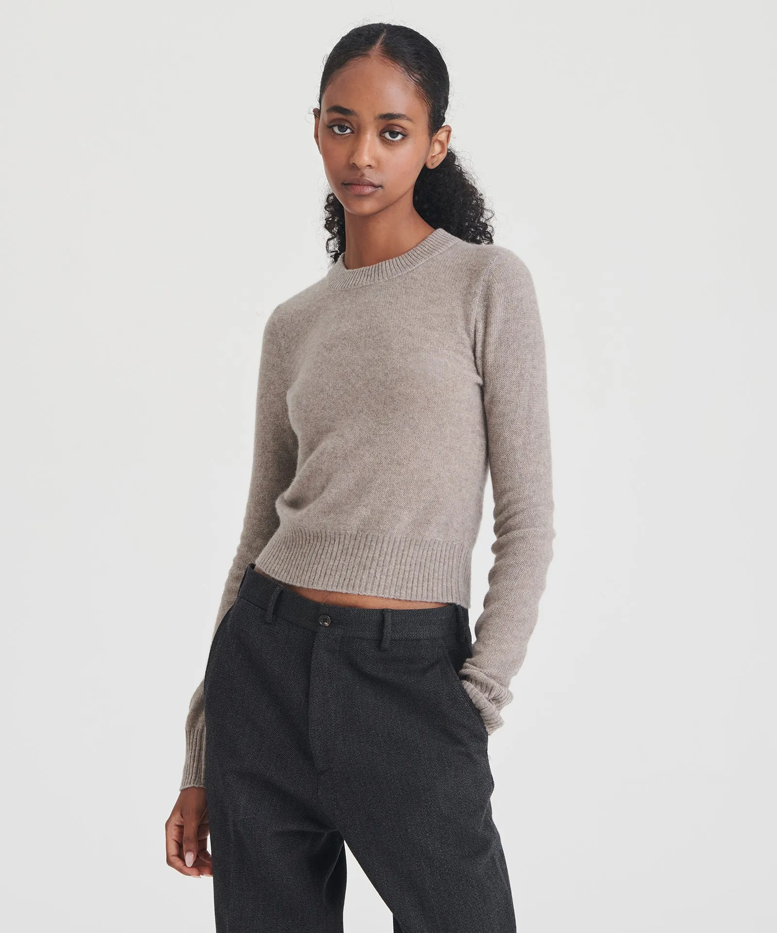 Lightweight Reversible Cropped Crewneck Sweater sold by Naadam product image thumbnail 2