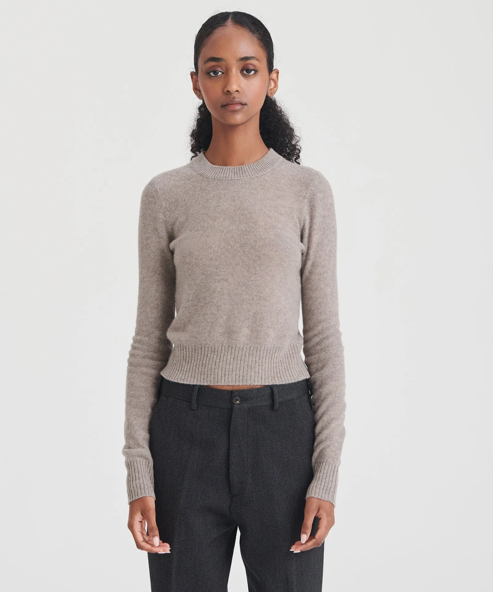 Lightweight Reversible Cropped Crewneck Sweater sold by Naadam product image thumbnail 4