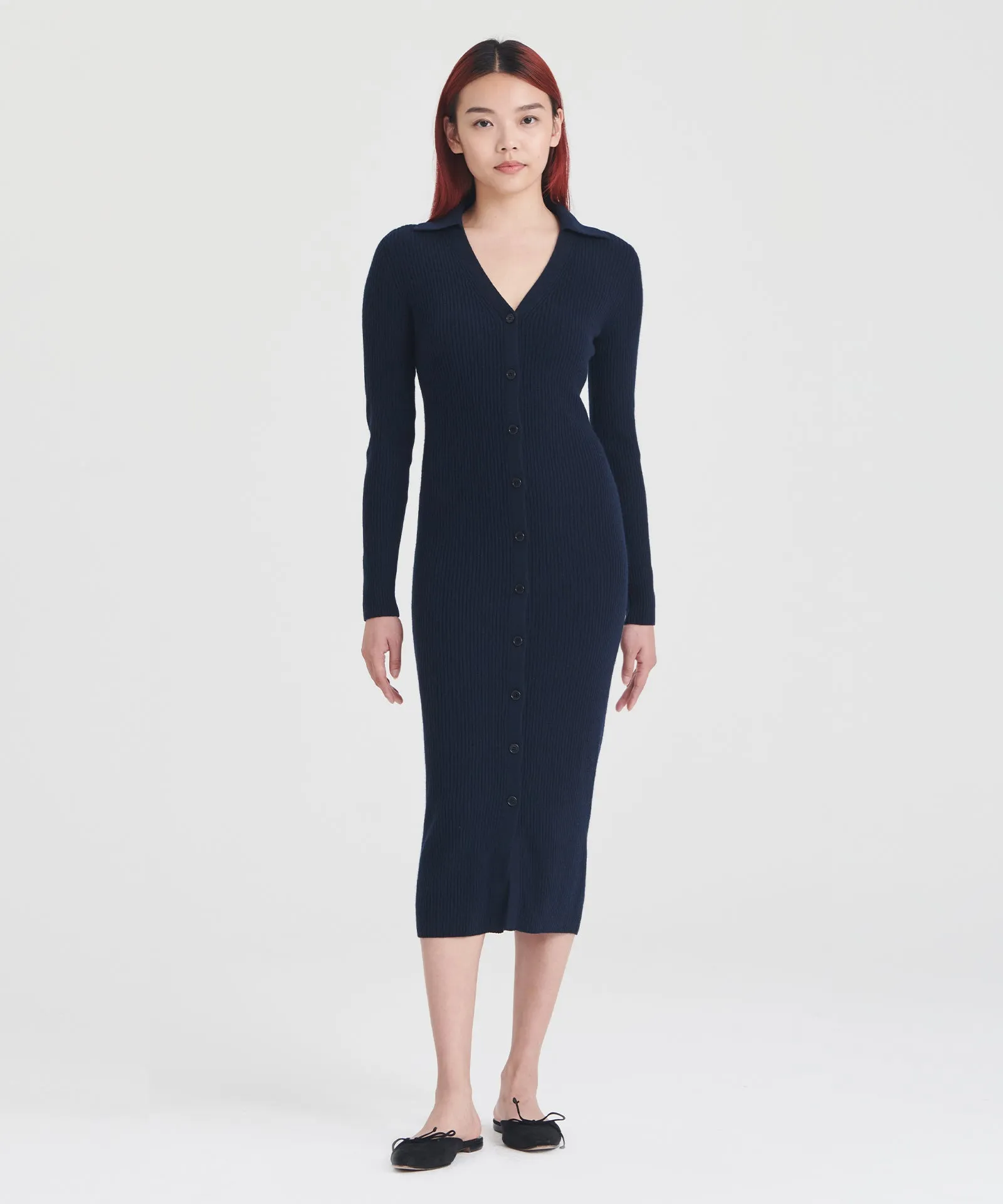 Signature Cashmere Ribbed Cardigan Dress sold by NAADAM product image thumbnail 5