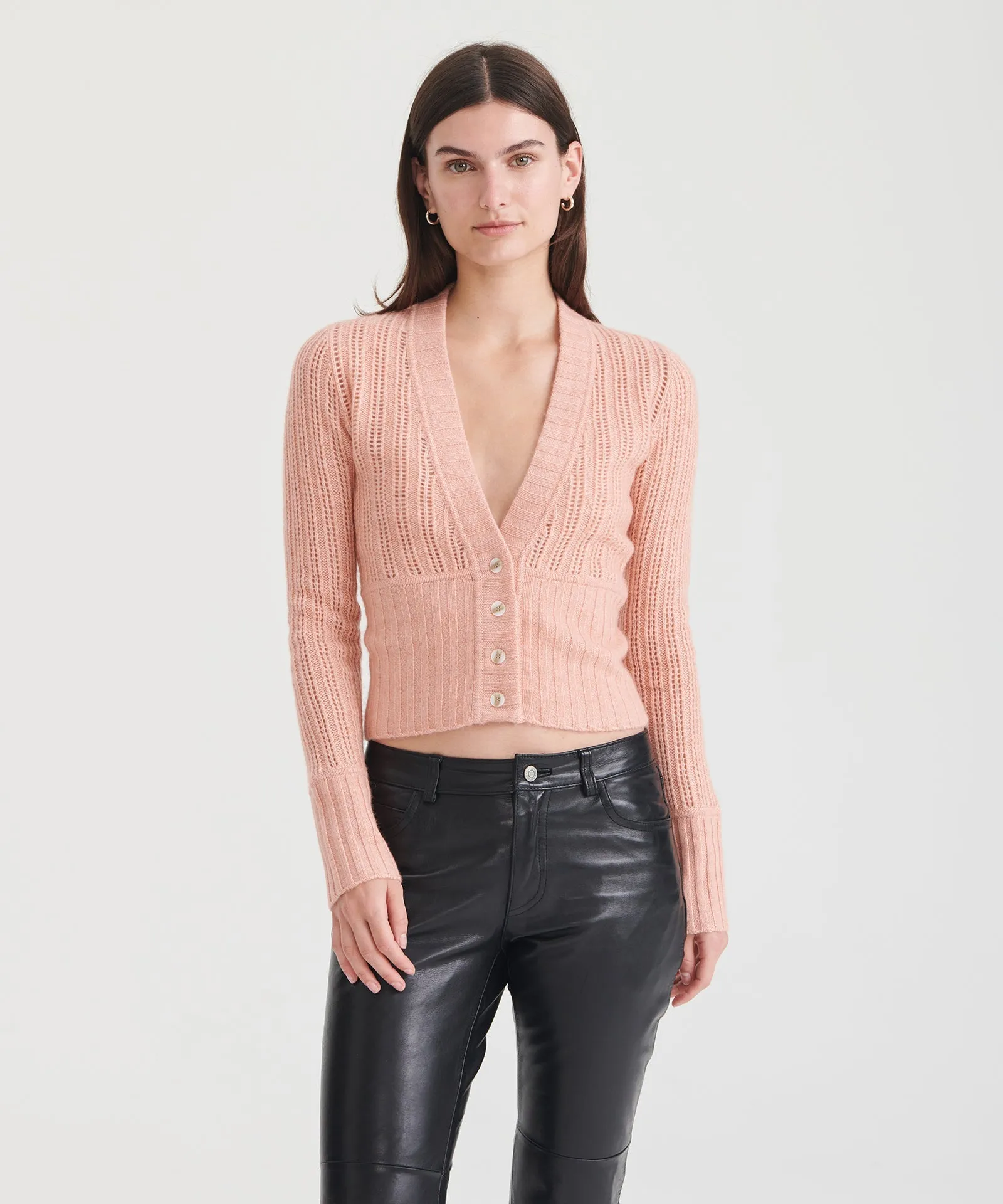 Cashmino Pointelle Cardigan sold by Naadam